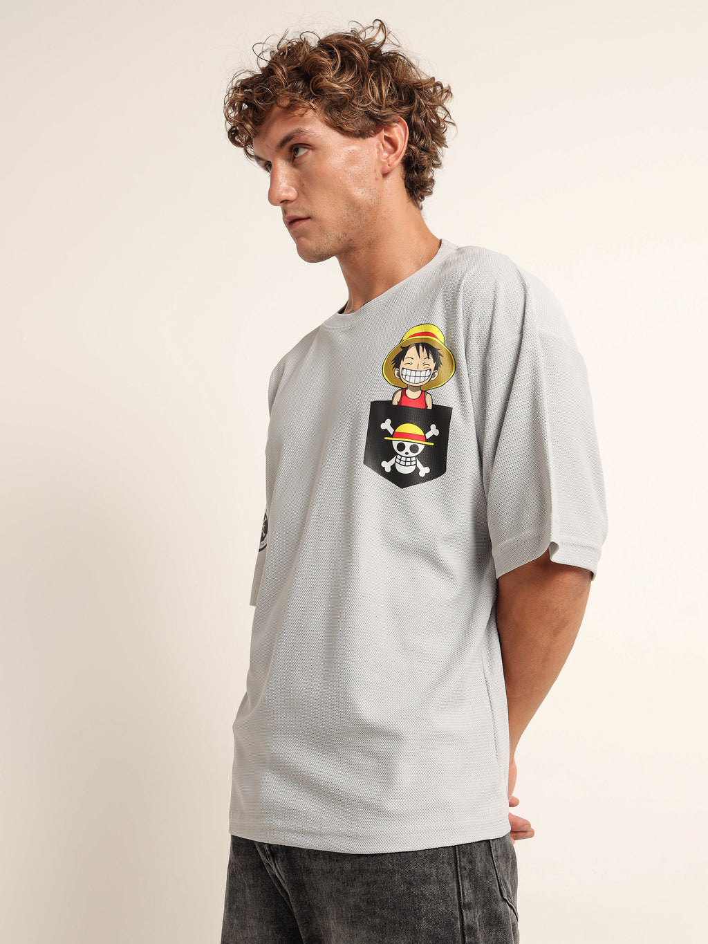 One Piece Luffy Pocket Oversized T-Shirt