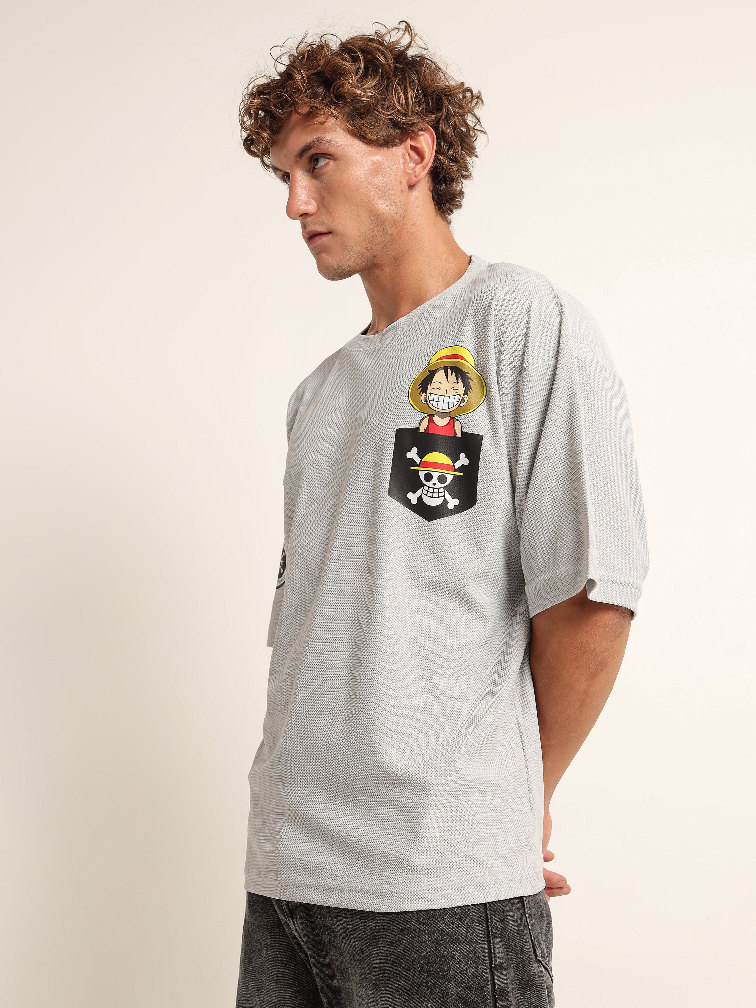 One Piece Luffy Pocket Oversized T-Shirt