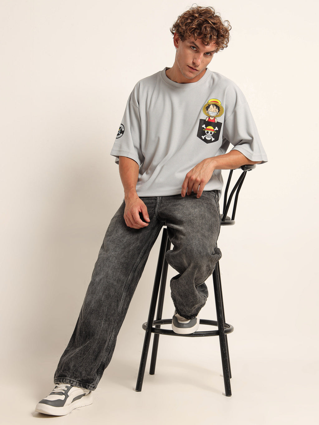 One Piece Luffy Pocket Oversized T-Shirt