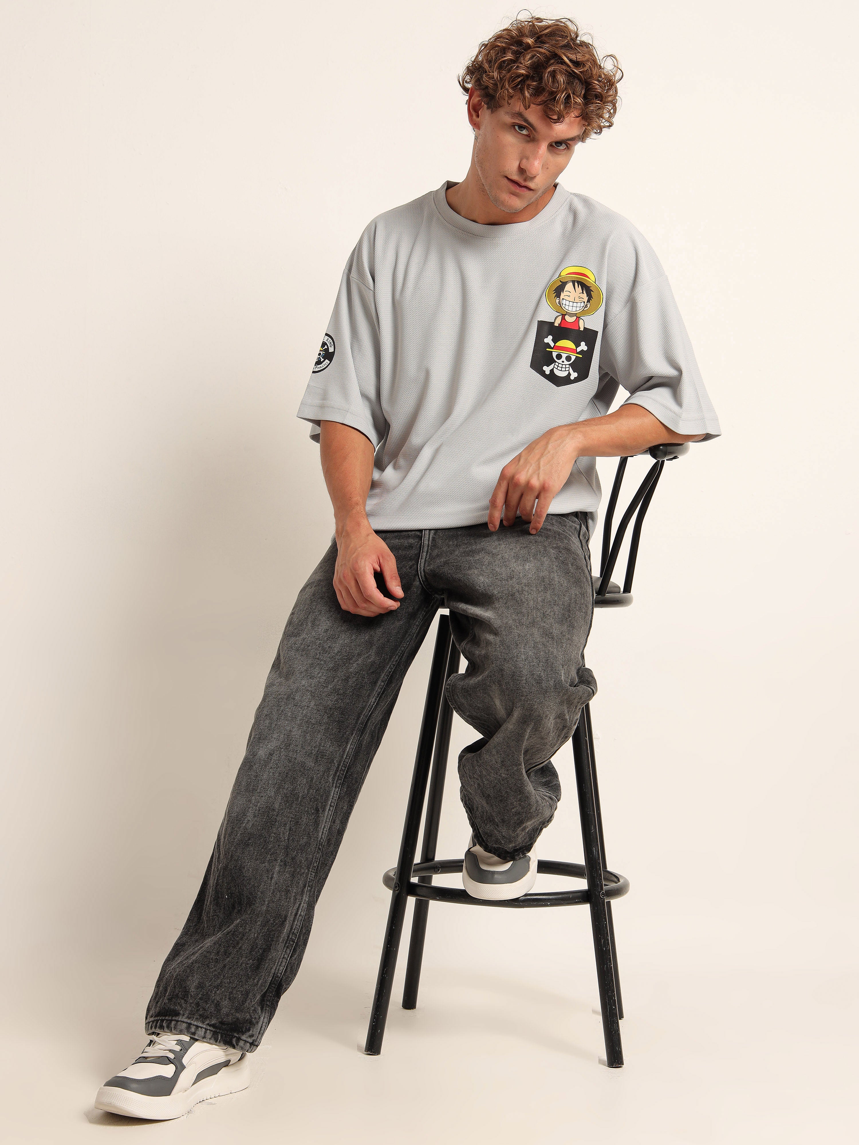 One Piece Luffy Pocket Oversized T-Shirt