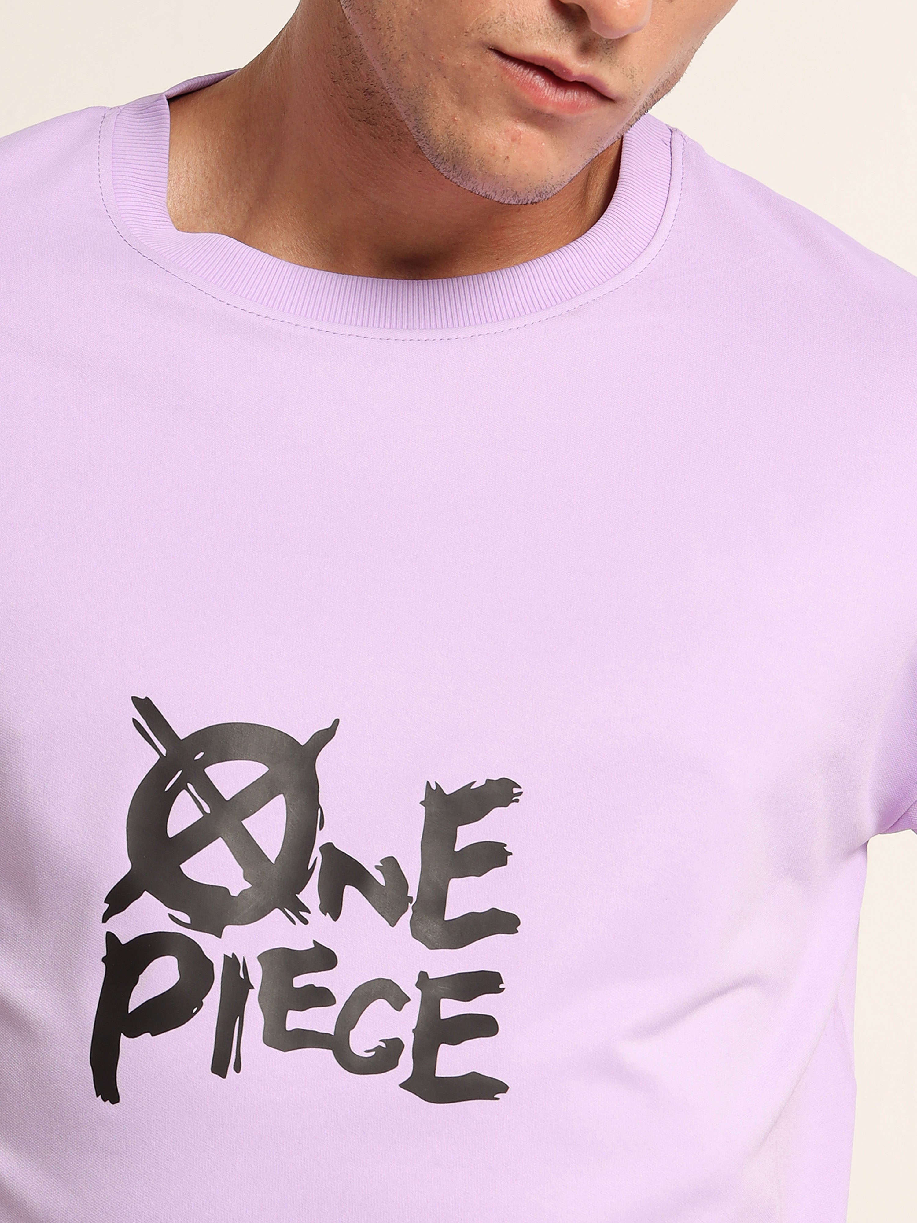 Men's Lavender Great Wave Off Kanagawa Oversized T-Shirt