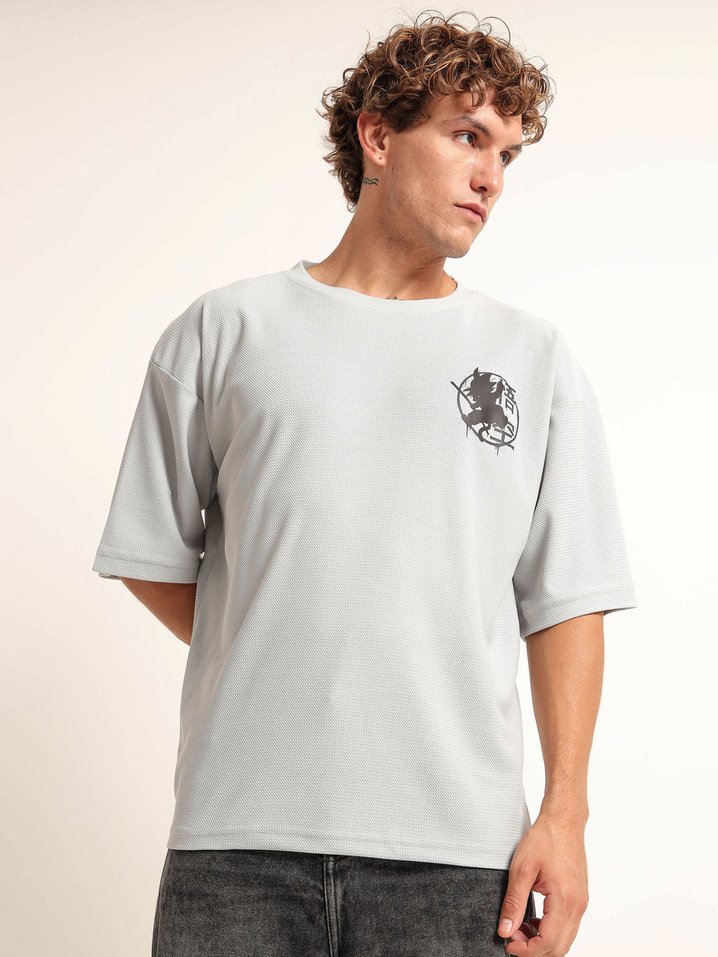 Minimalist Ninja Graphic Oversized T-Shirt