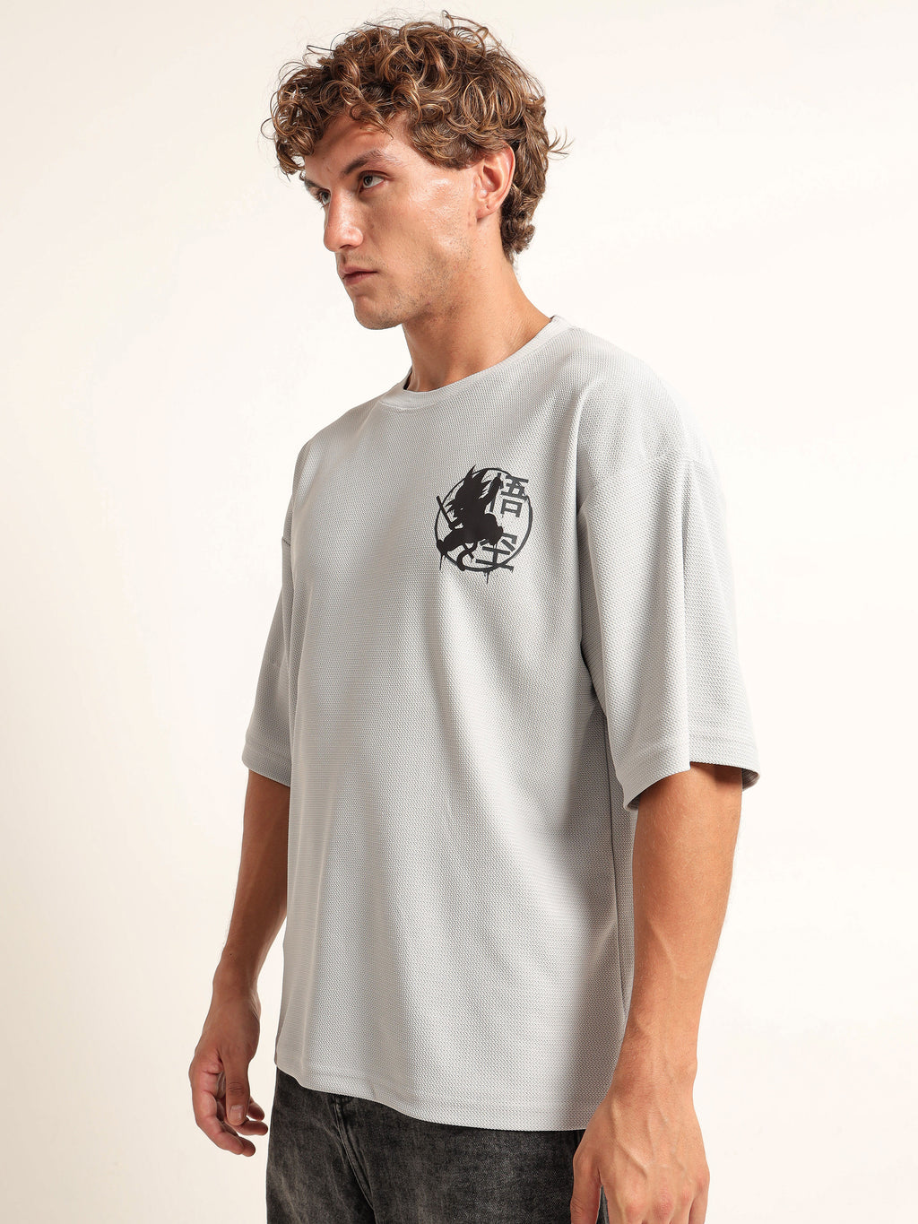 Minimalist Ninja Graphic Oversized T-Shirt