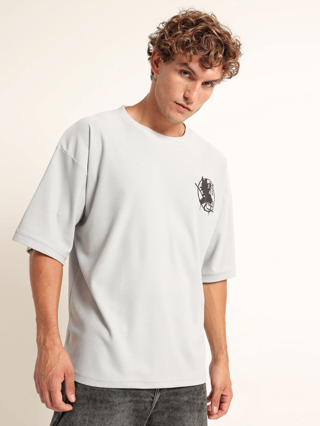 Minimalist Ninja Graphic Oversized T-Shirt