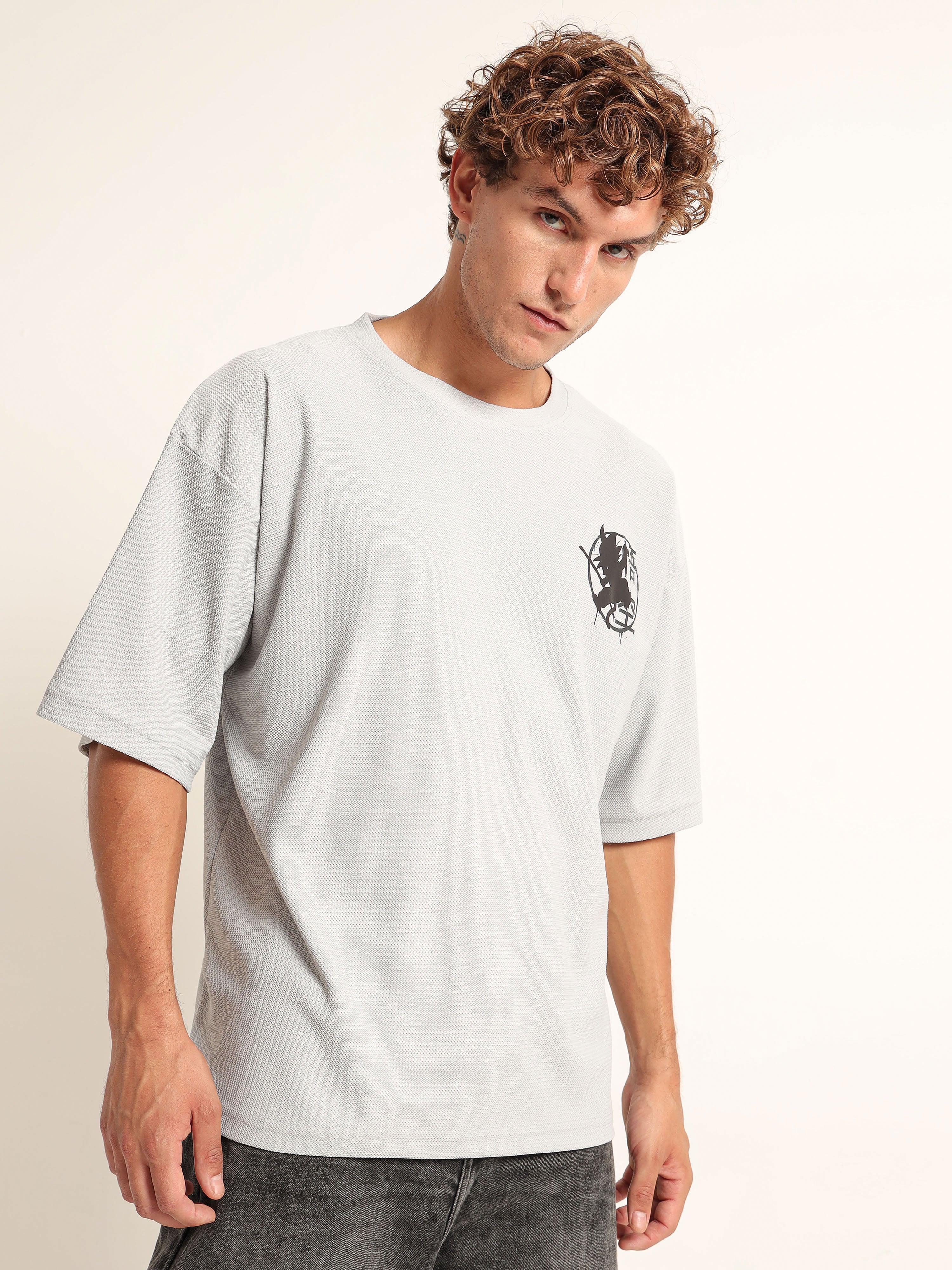 Minimalist Ninja Graphic Oversized T-Shirt