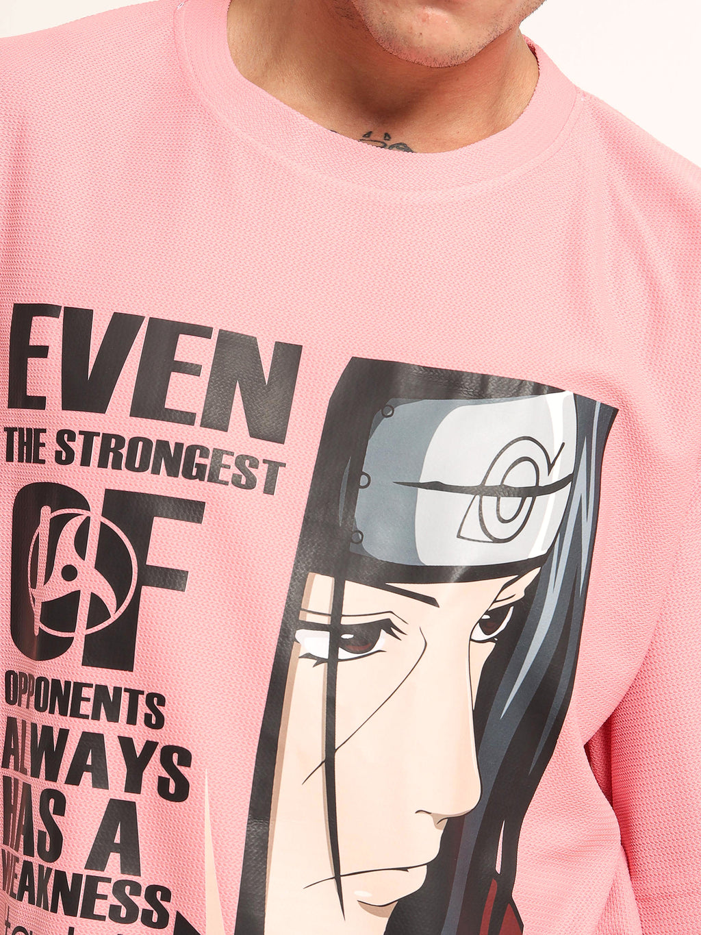 Men Printed Drop-Shoulder Sleeves Applique Peach T-shirt