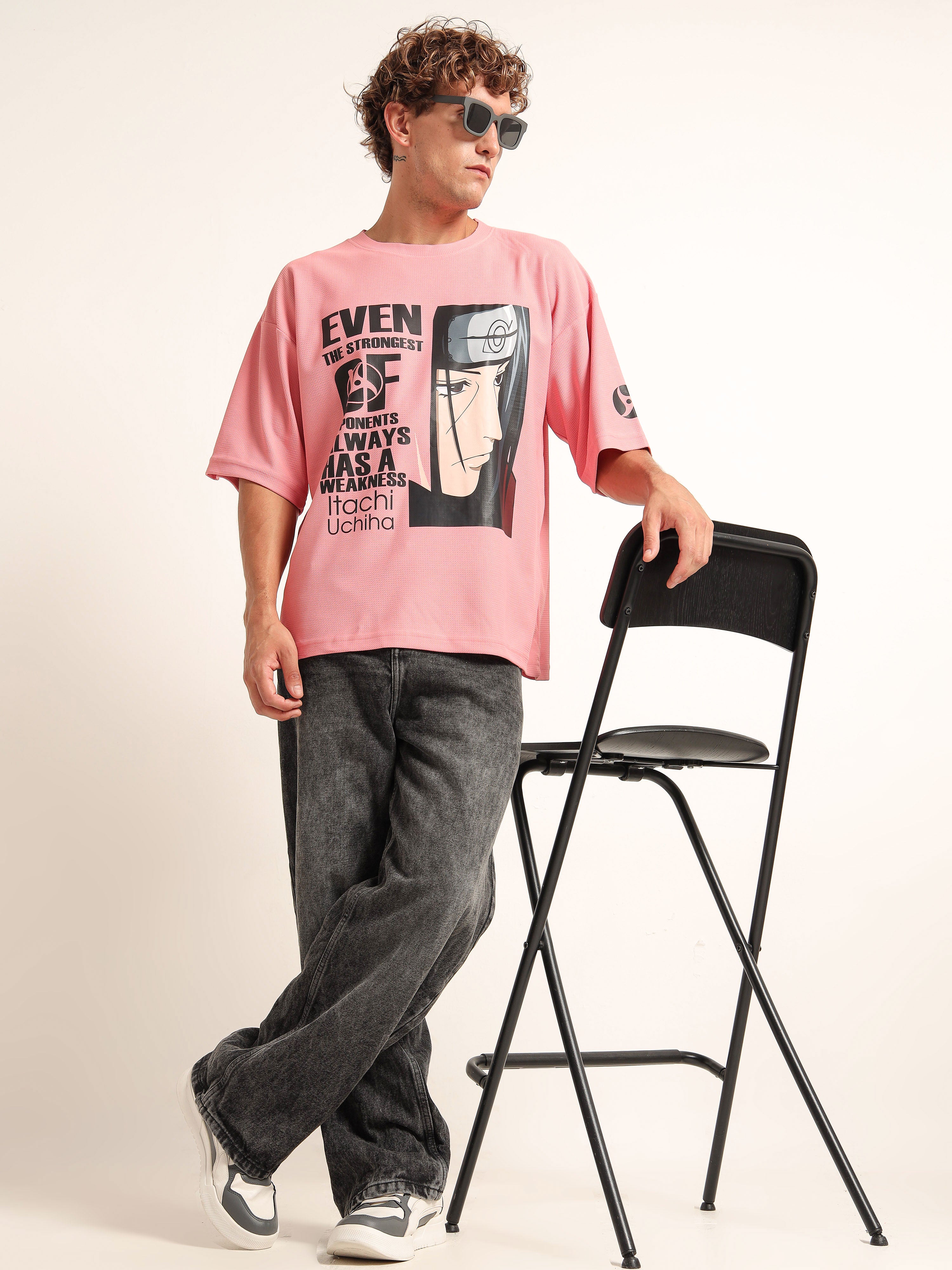 Men Printed Drop-Shoulder Sleeves Applique Peach T-shirt