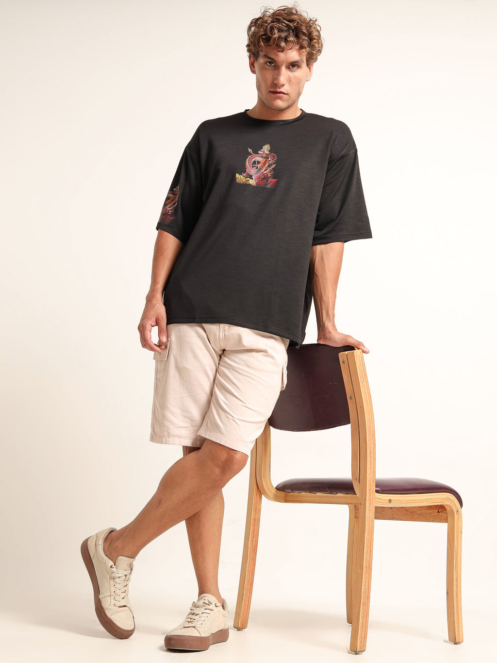 Men's Pink Jujutsu Kaisen Cursed Energy Oversized T-Shirt