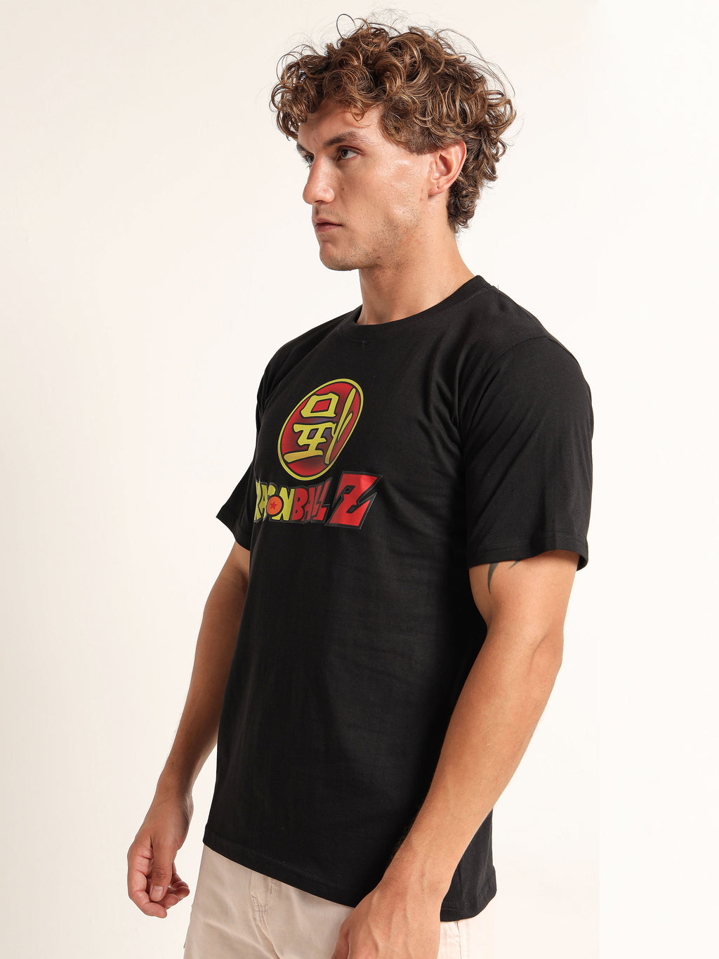 Men's Black and Multi-Color Dragon Ball Z Logo T-Shirt