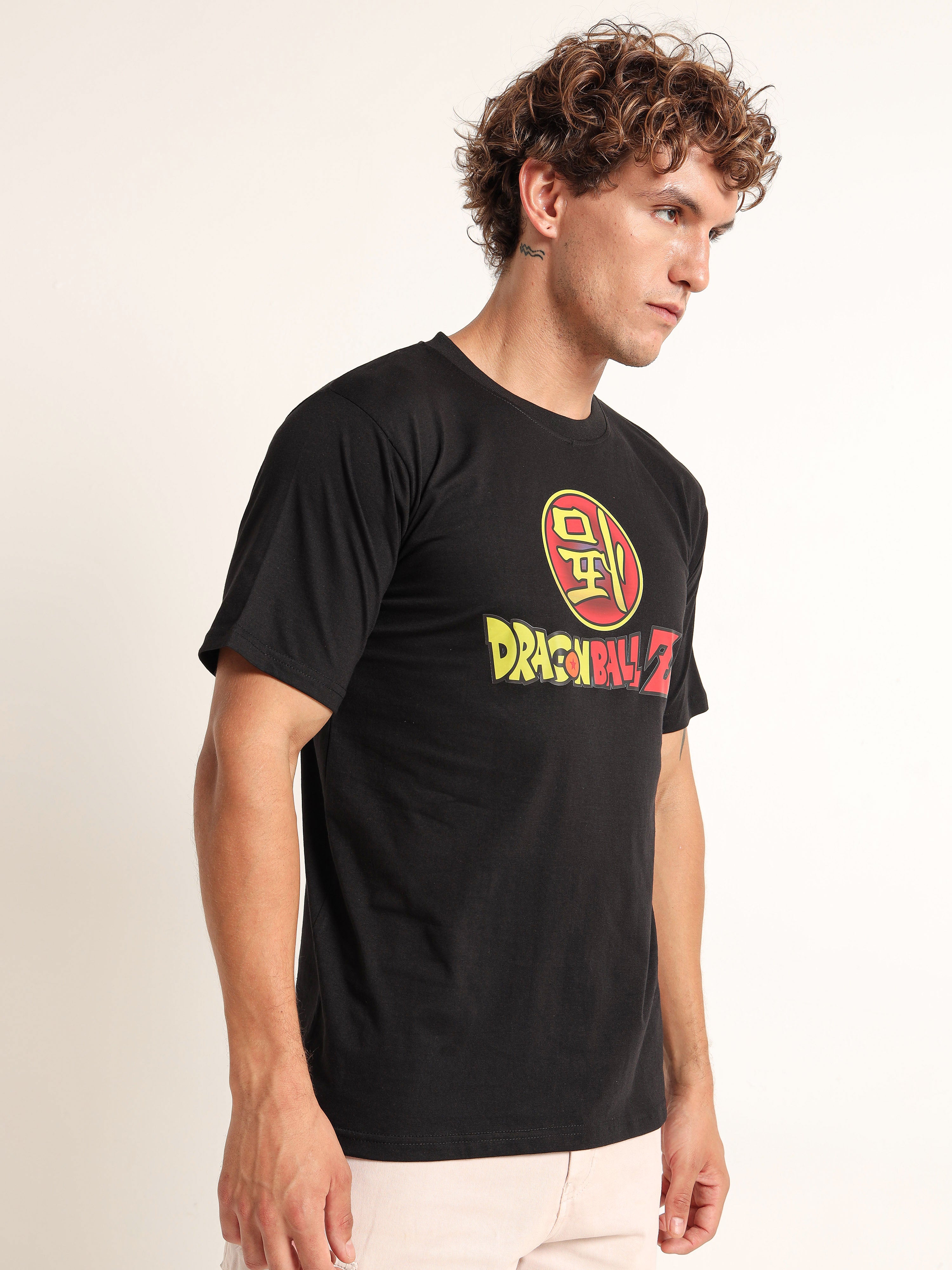 Men's Black and Multi-Color Dragon Ball Z Logo T-Shirt