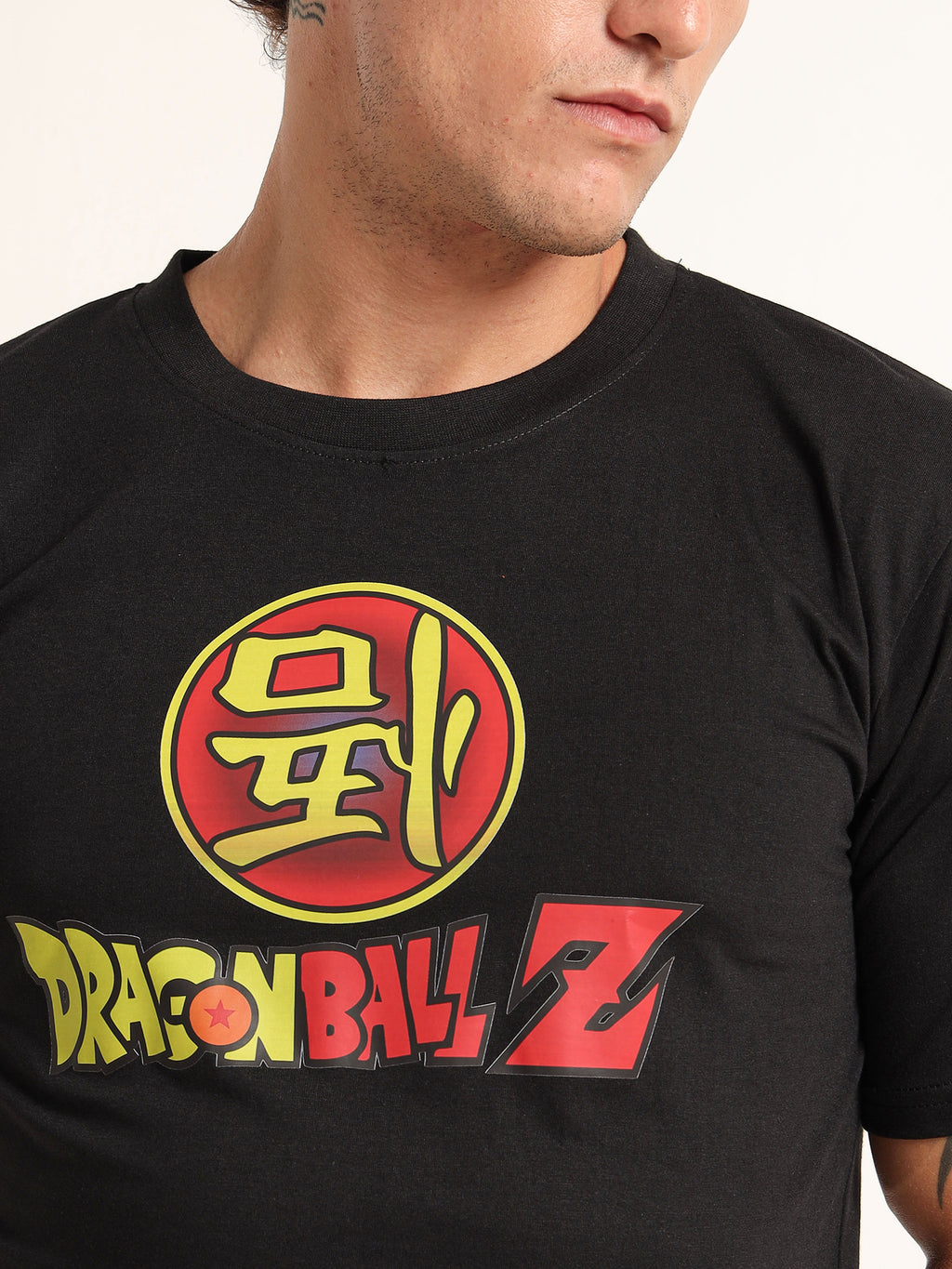 Men's Black and Multi-Color Dragon Ball Z Logo T-Shirt
