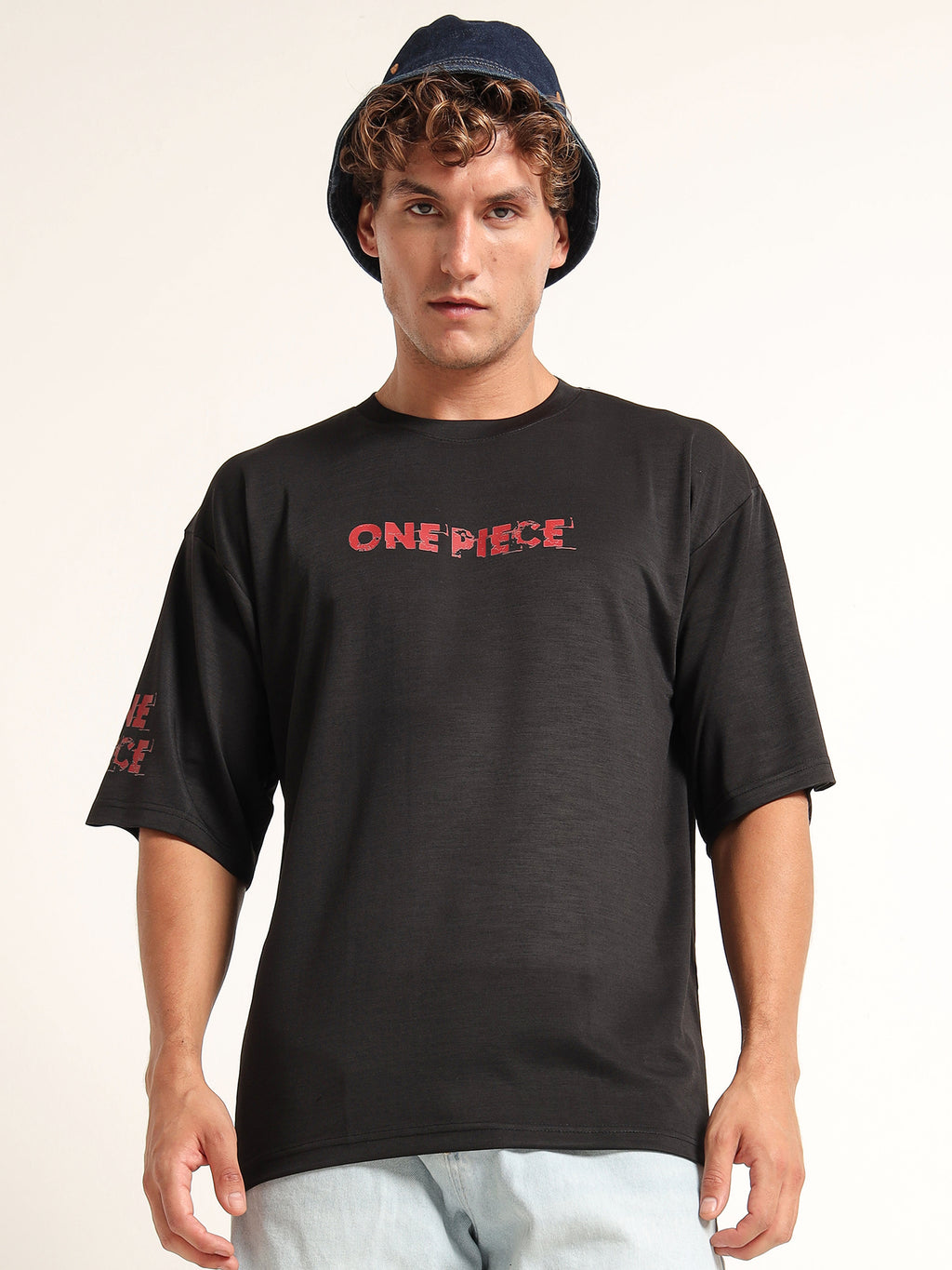 Men's Black One Piece Wano Arc Gear 5 Oversized T-Shirt