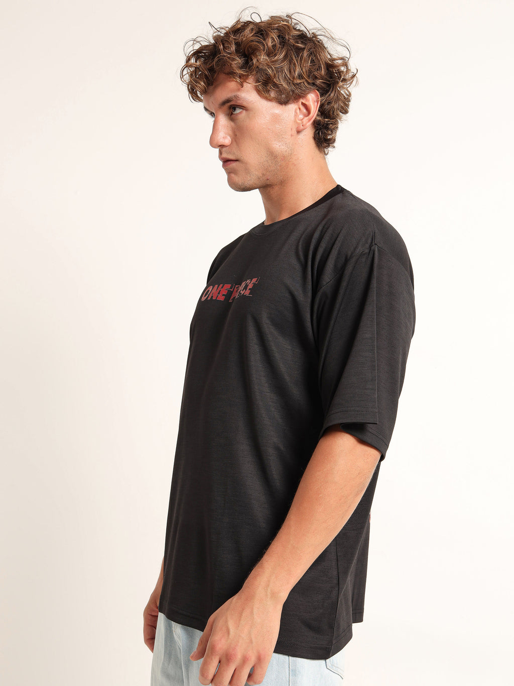 Men's Black One Piece Wano Arc Gear 5 Oversized T-Shirt