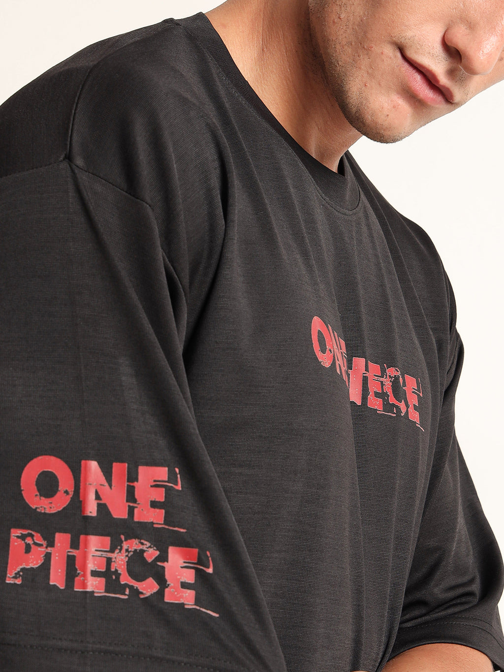 Men's Black One Piece Wano Arc Gear 5 Oversized T-Shirt