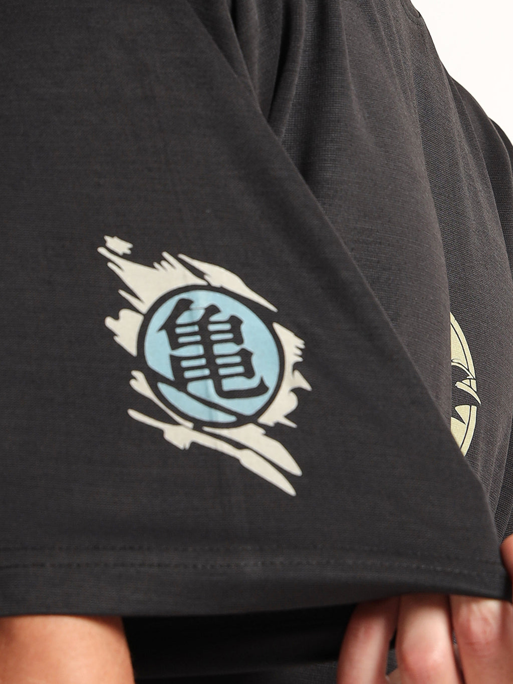 Men's Black Dragon Ball Z Goku Silhouette Oversized T-Shirt