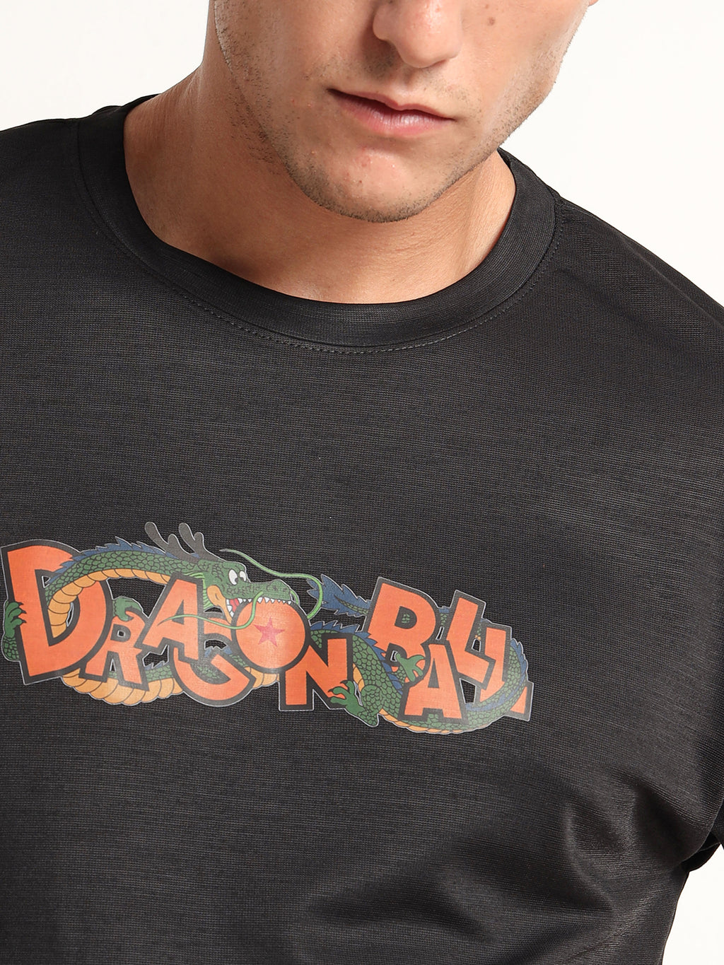 Men's Black Dragon Ball Z Character Print Oversized T-Shirt