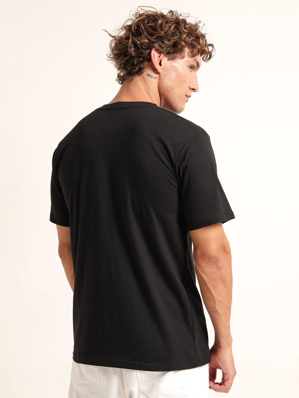 Men's Black and Multi-Color Need Some Space Graphic T-Shirt