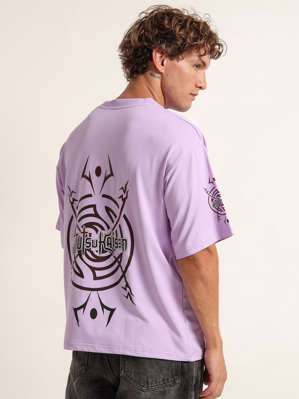 Men's Lilac Jujutsu Kaisen Gojo Oversized T-Shirt