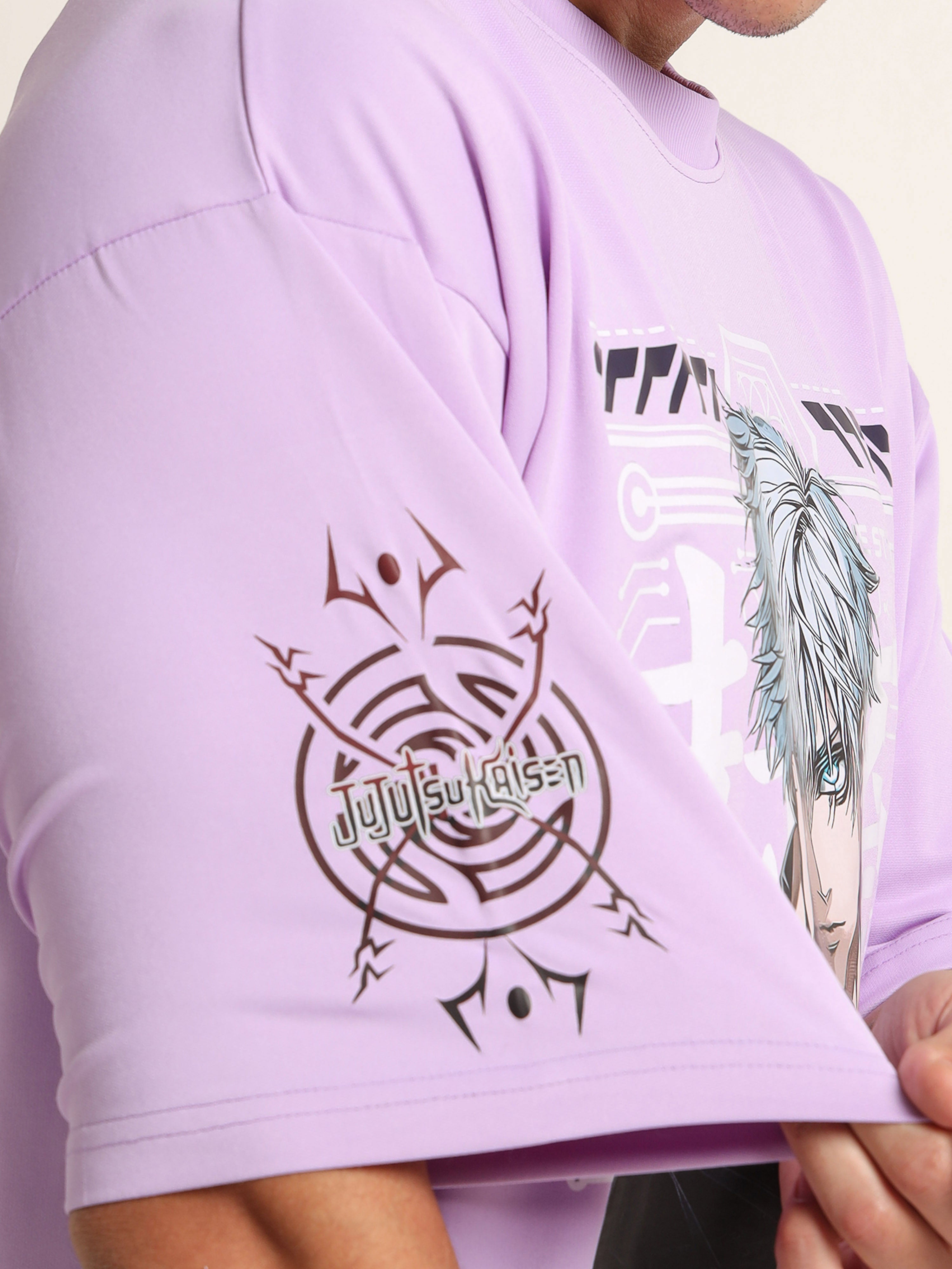 Men's Lilac Jujutsu Kaisen Gojo Oversized T-Shirt