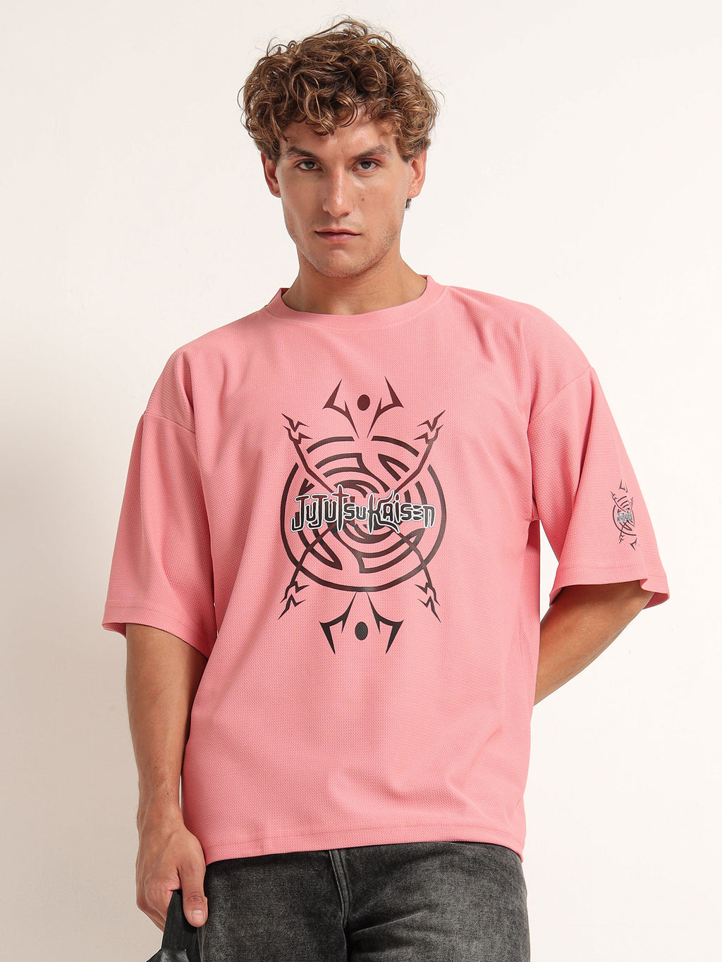 Men's Pink Jujutsu Kaisen Oversized T-Shirt