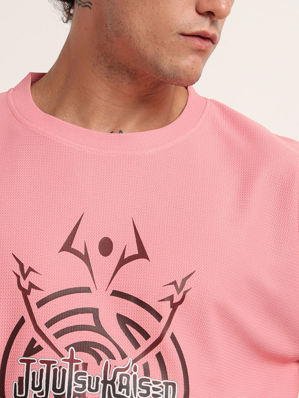 Men's Pink Jujutsu Kaisen Oversized T-Shirt