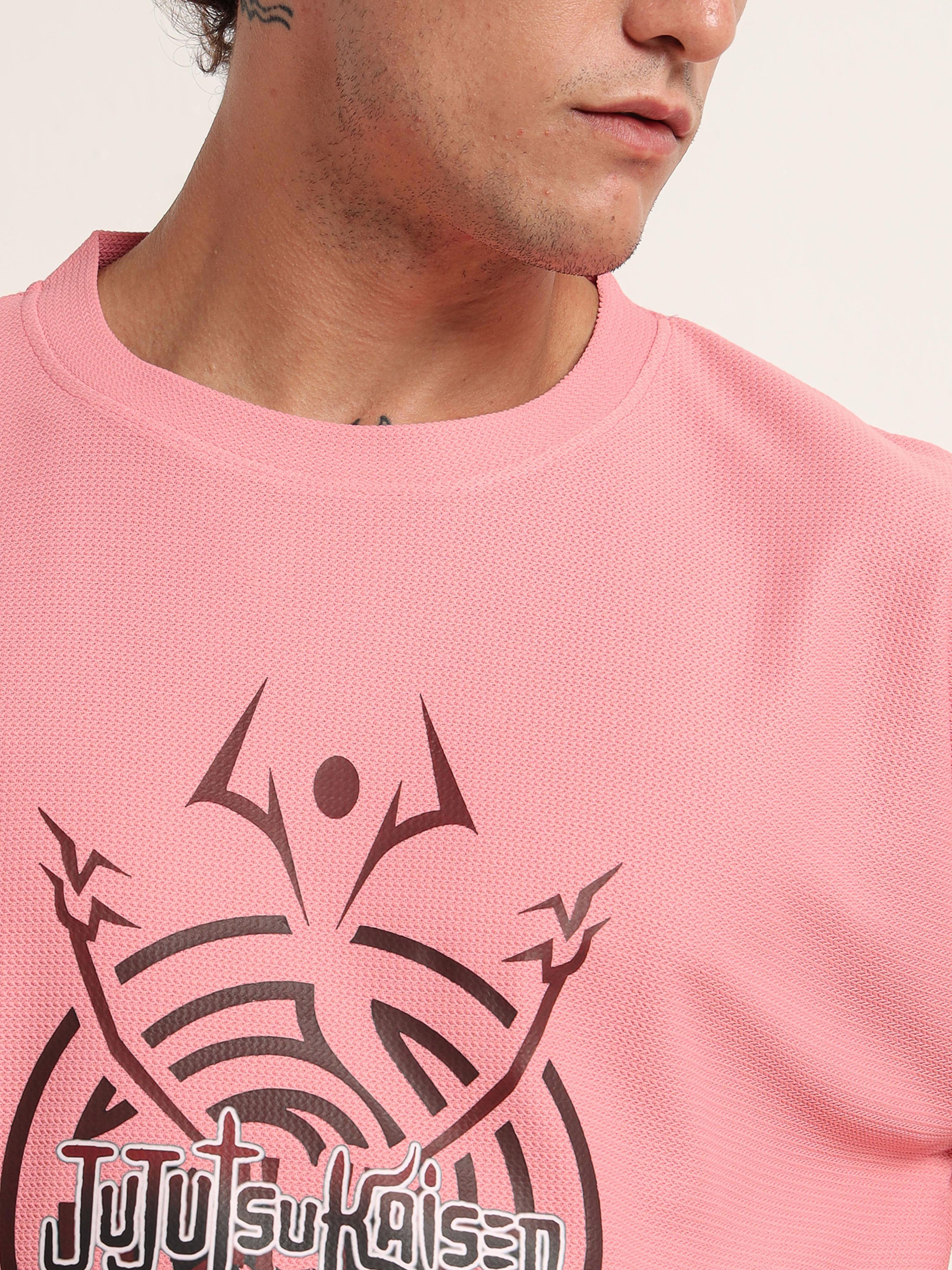 Men's Pink Jujutsu Kaisen Oversized T-Shirt