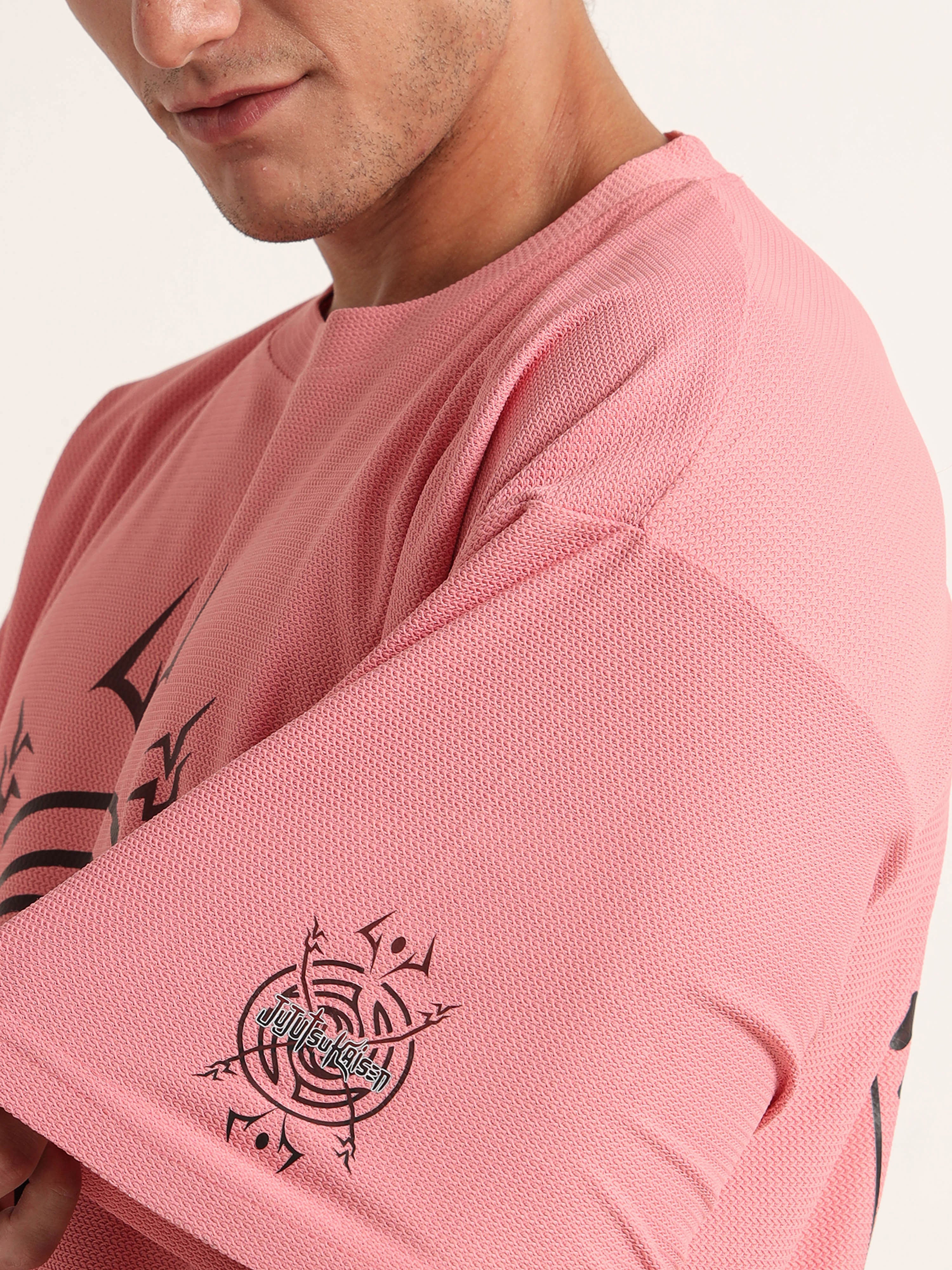 Men's Pink Jujutsu Kaisen Oversized T-Shirt