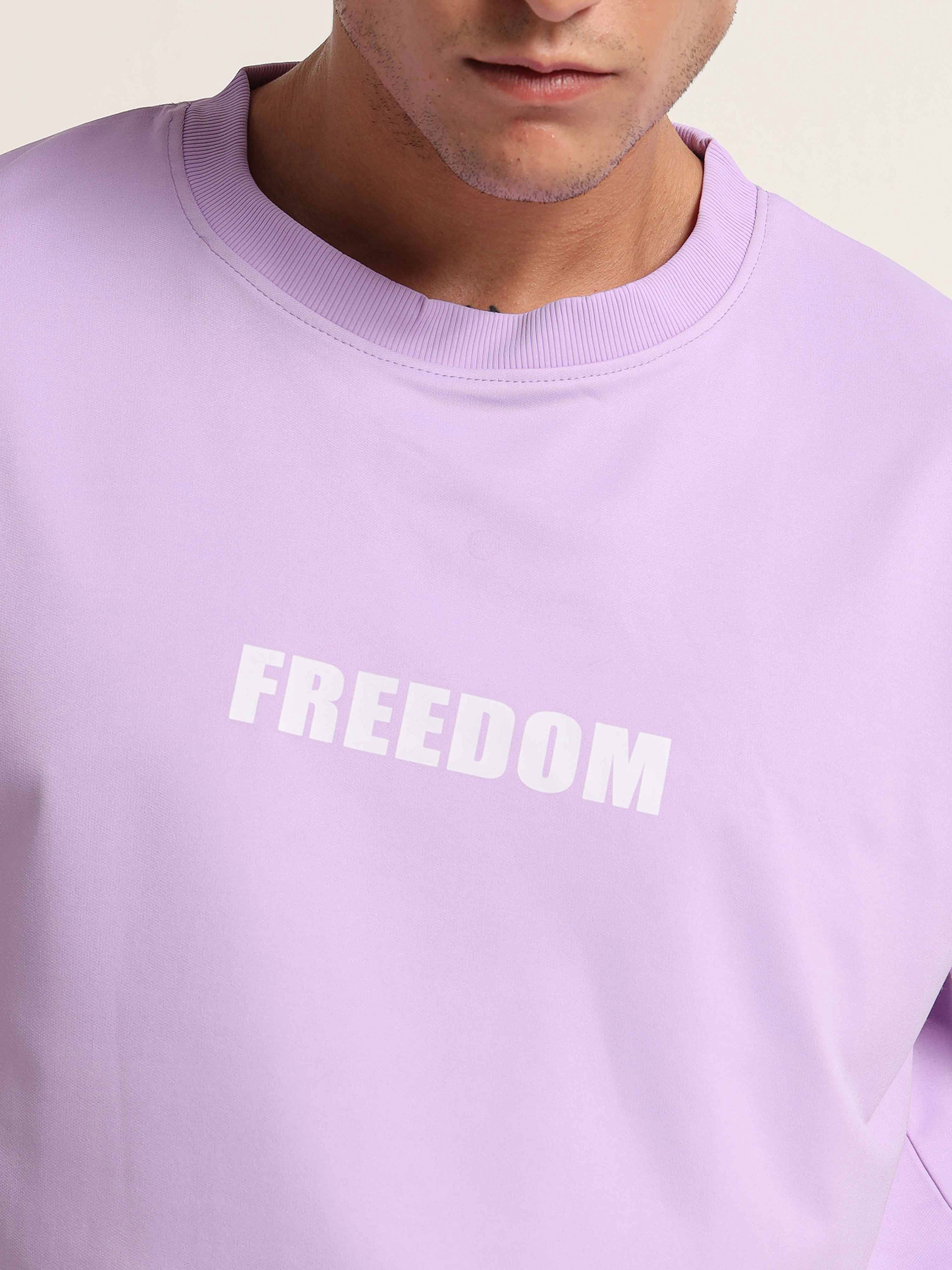 Men's Lavender Great Wave Off Kanagawa Oversized T-Shirt