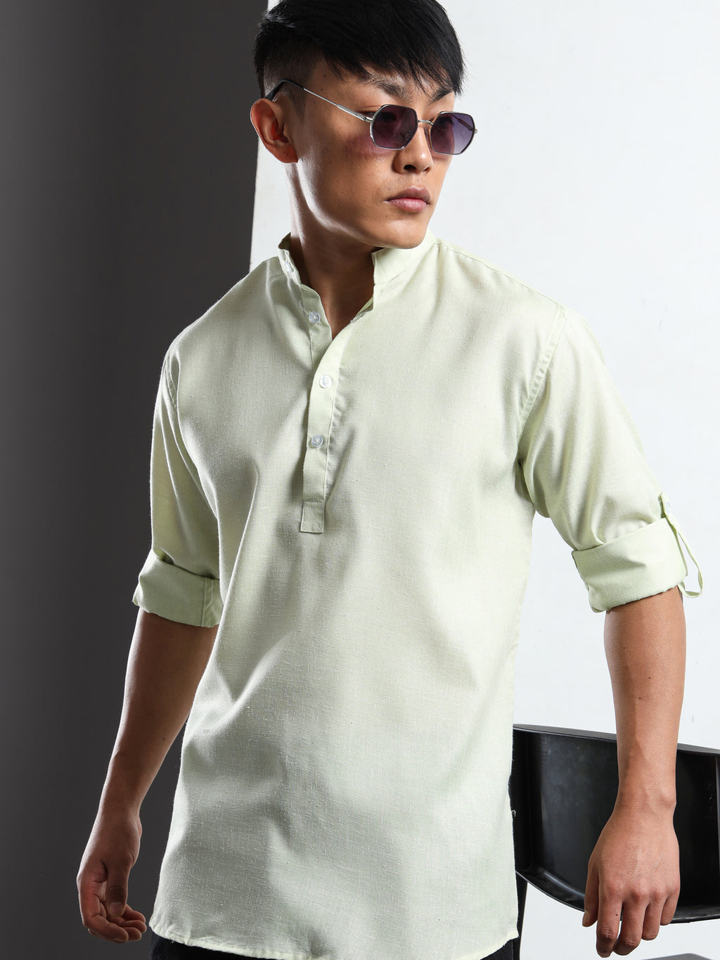 Men’s Neon Full Sleeve Short Kurta