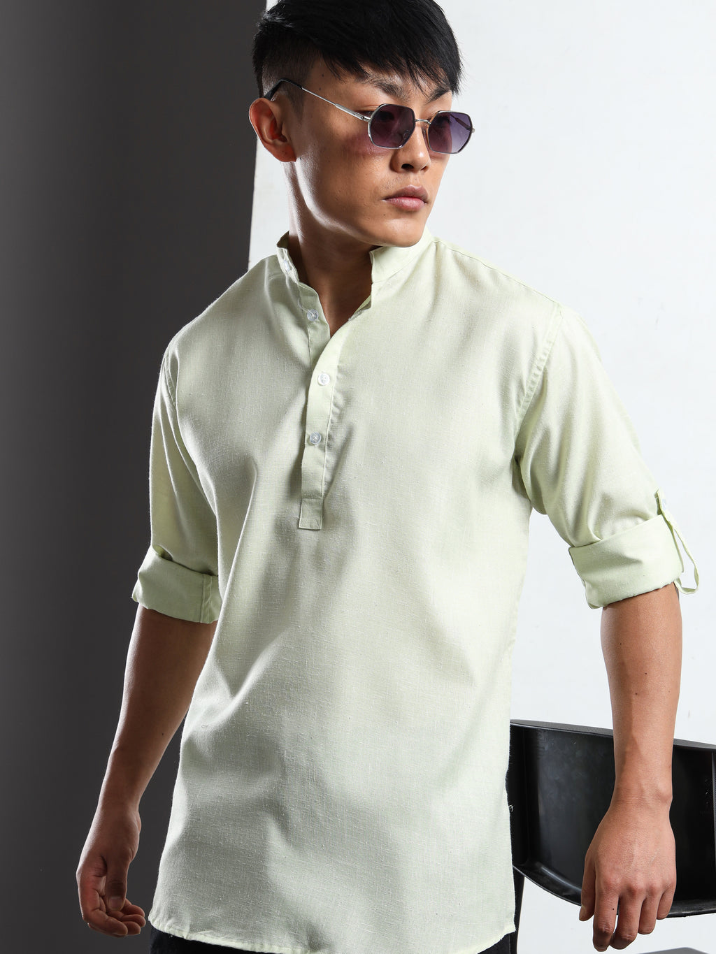 Men’s Neon Full Sleeve Short Kurta