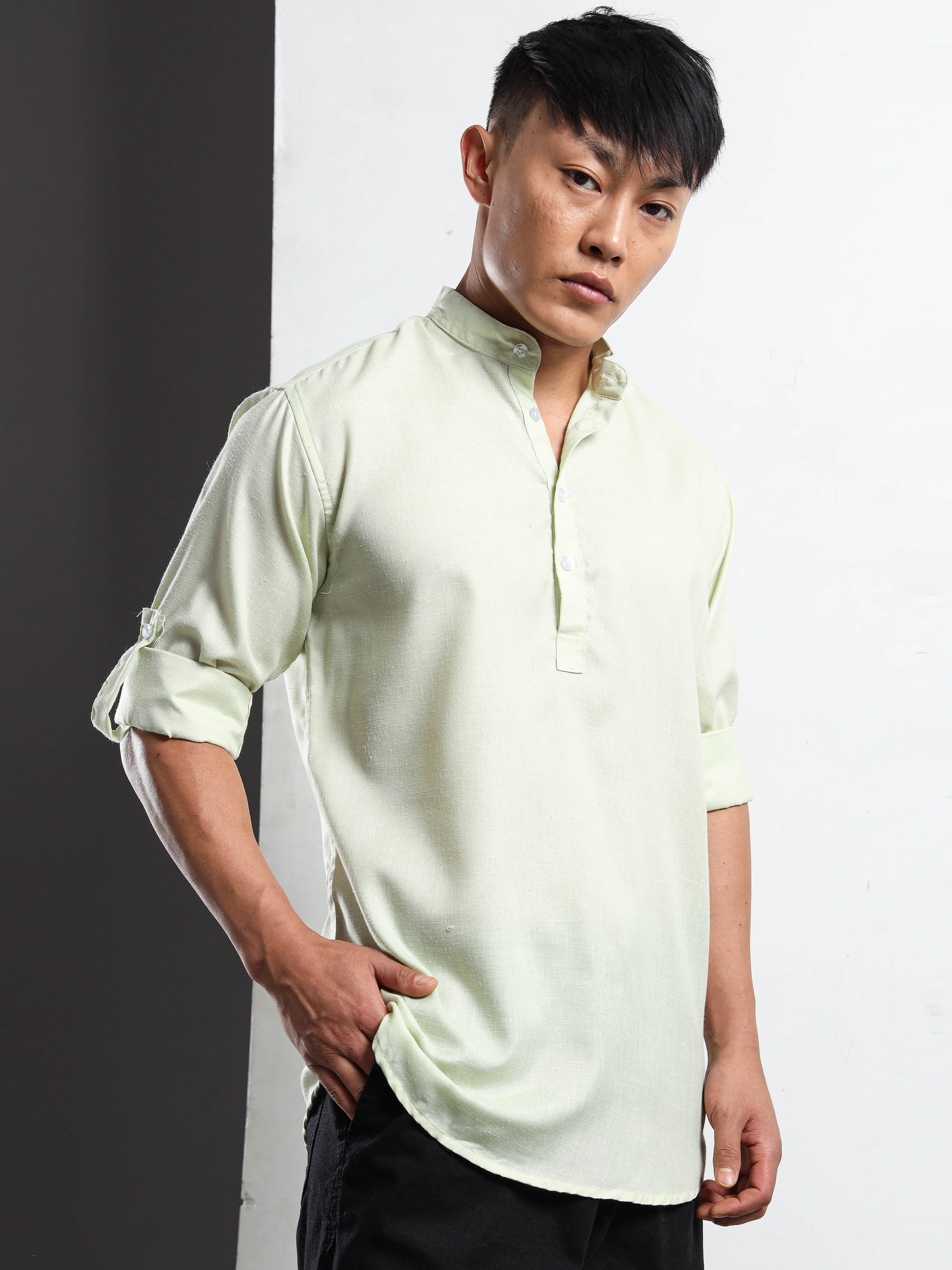 Men’s Neon Full Sleeve Short Kurta