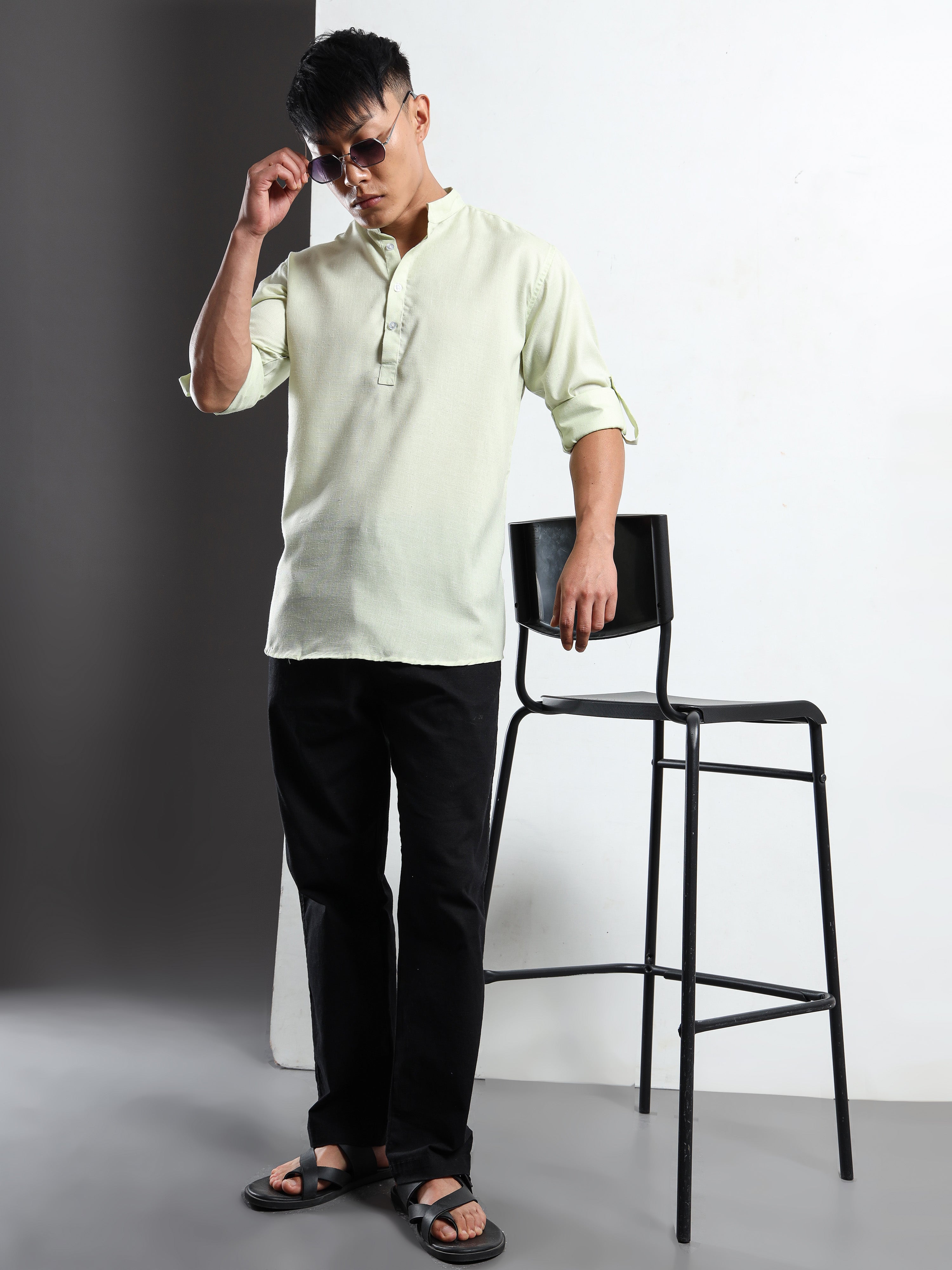 Men’s Neon Full Sleeve Short Kurta