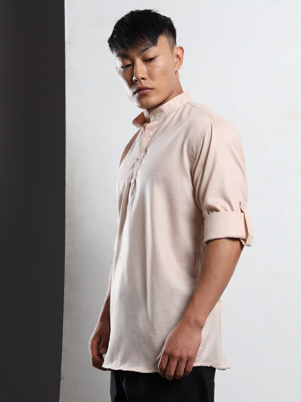 Men’s Cream Full Sleeve Short Kurta