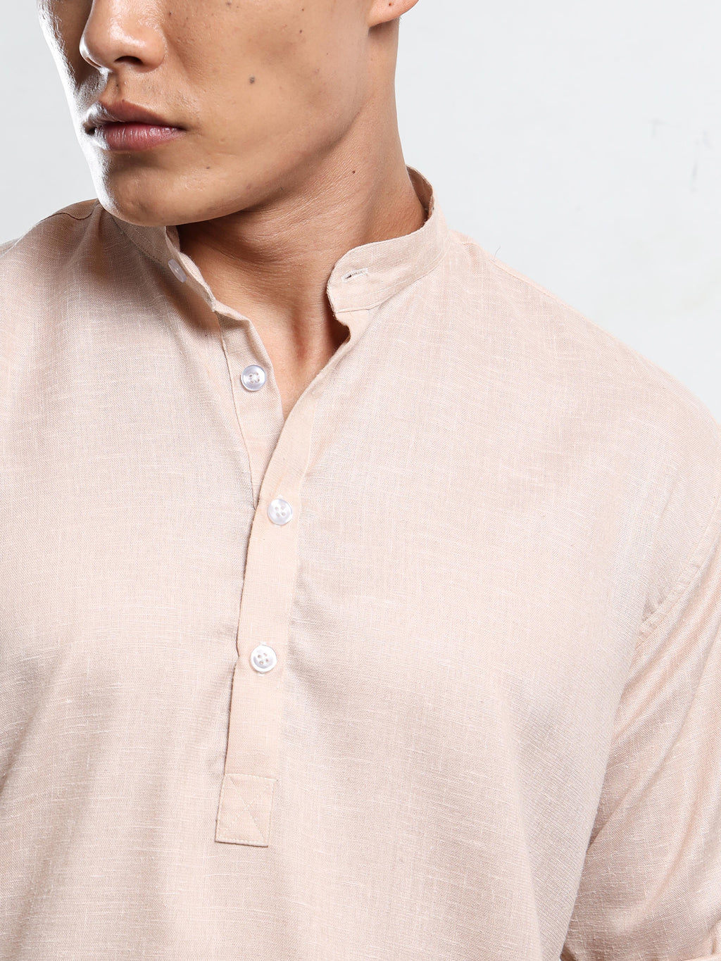 Men’s Cream Full Sleeve Short Kurta