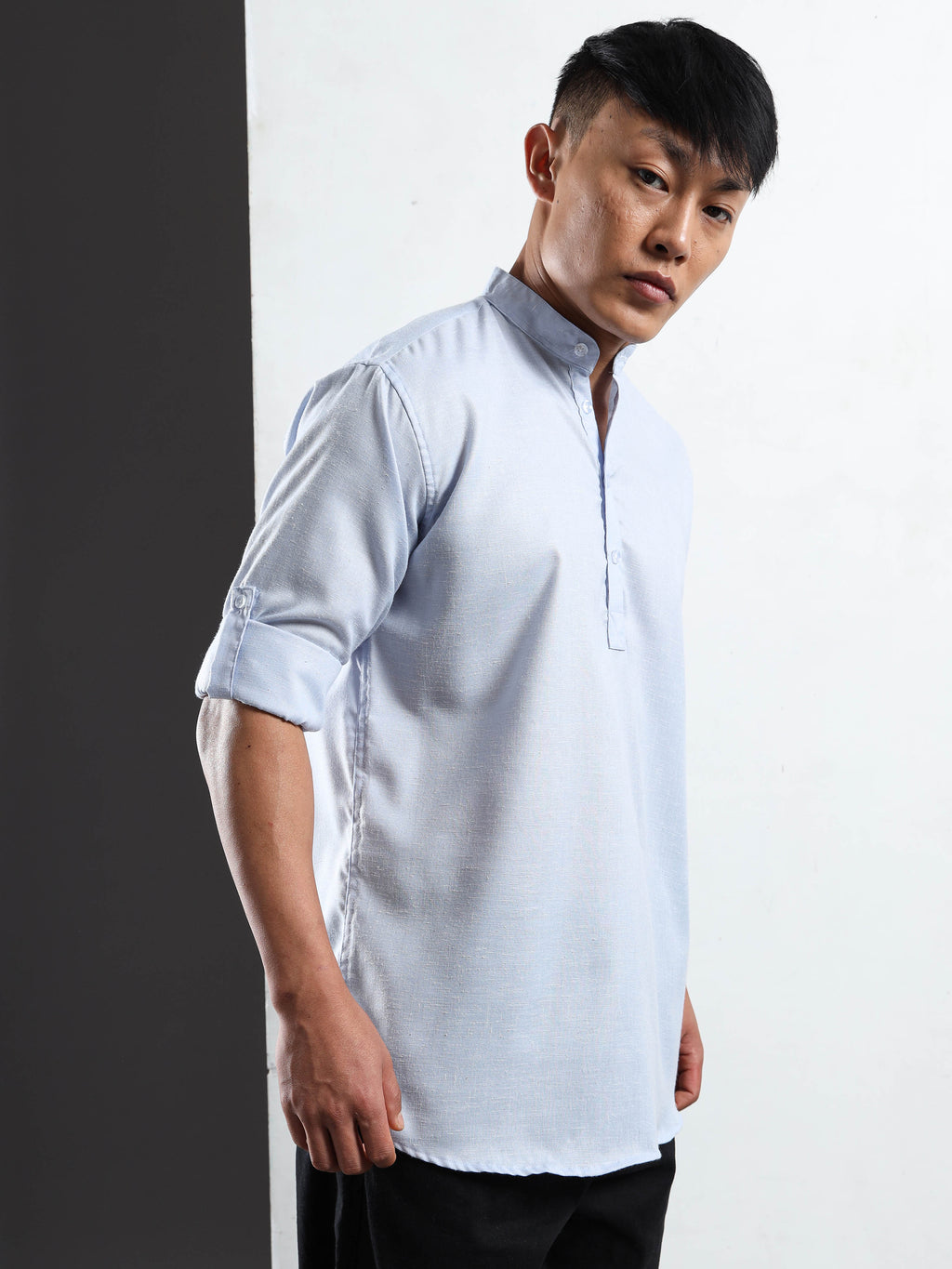 Men’s Light Purple Full Sleeve Short Kurta