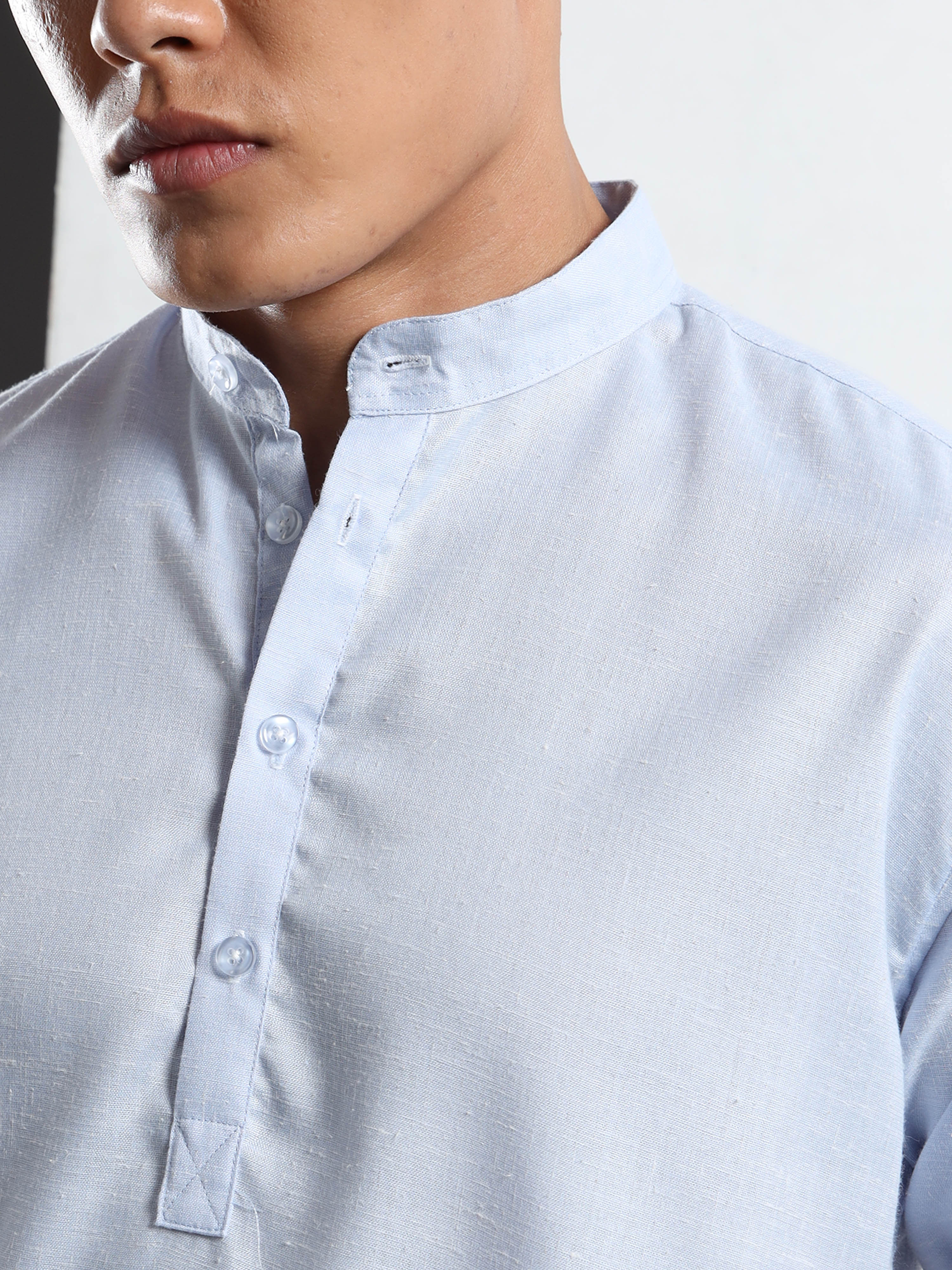 Men’s Light Purple Full Sleeve Short Kurta