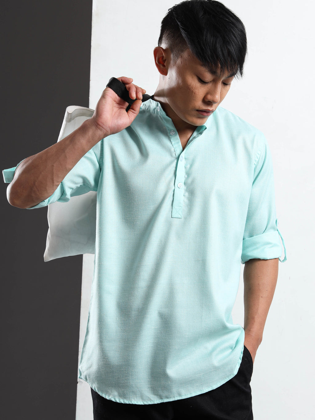 Men’s Sky Blue Full Sleeve Short Kurta