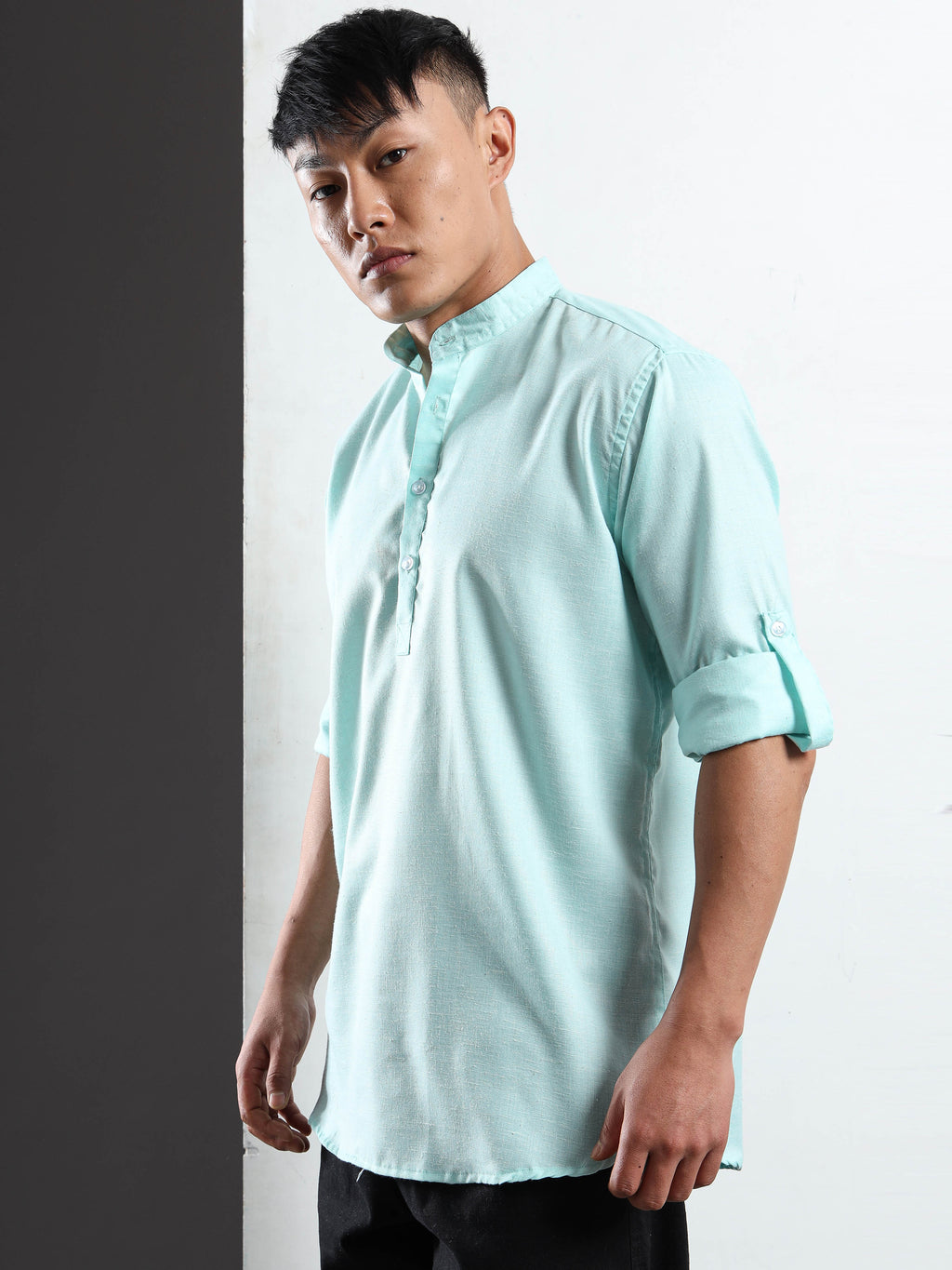 Men’s Sky Blue Full Sleeve Short Kurta