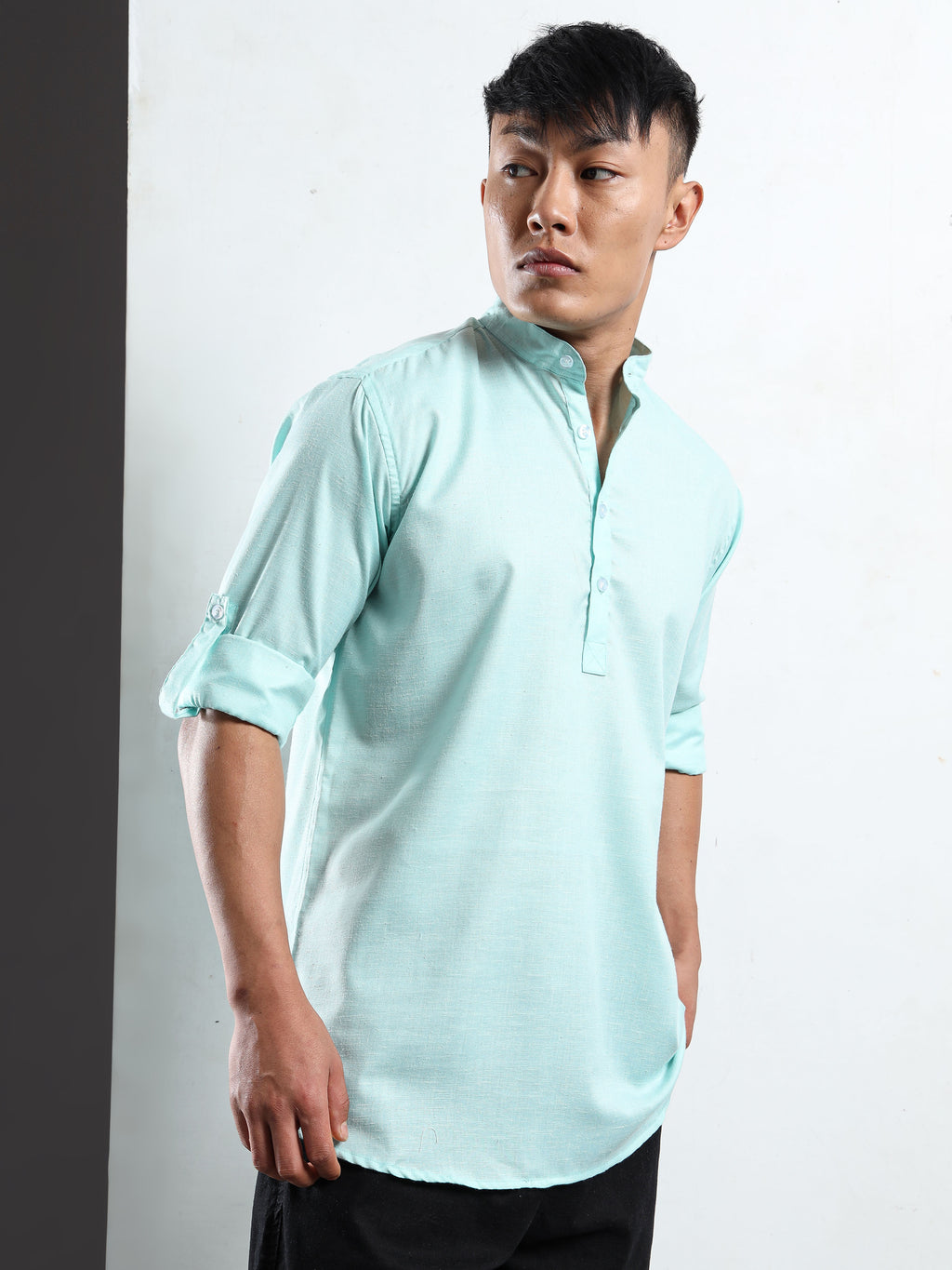 Men’s Sky Blue Full Sleeve Short Kurta