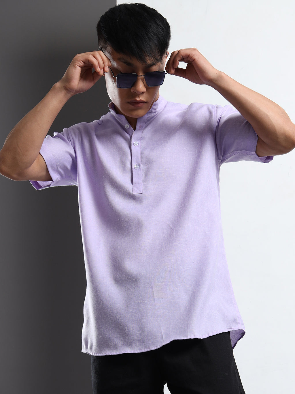 Men’s Lavender Short Sleeve Kurta