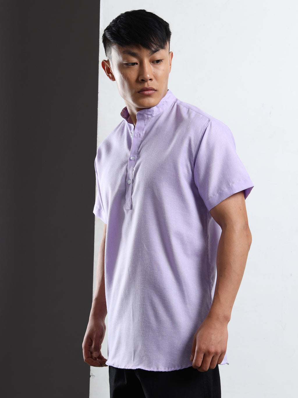 Men’s Lavender Short Sleeve Kurta