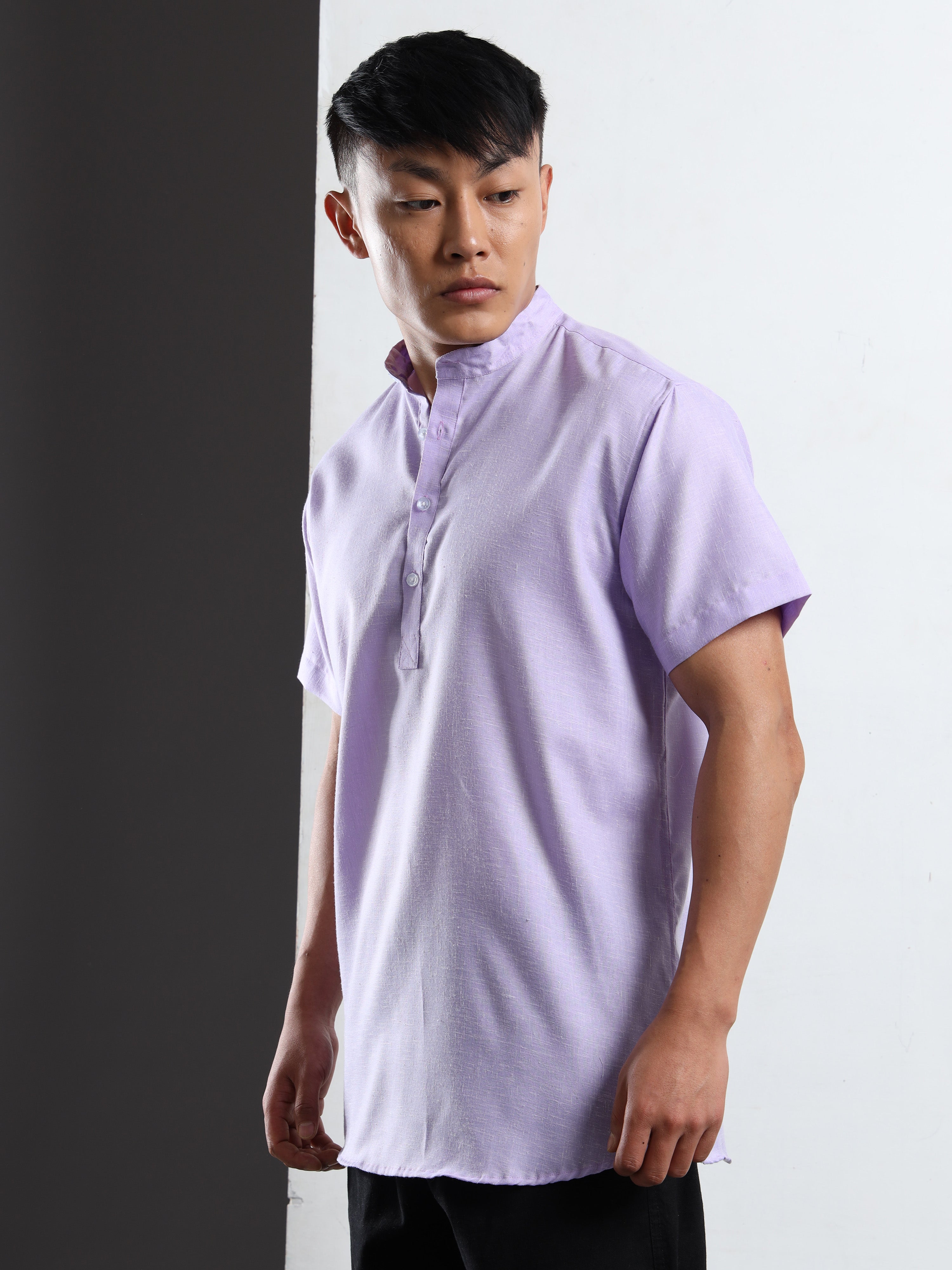 Men’s Lavender Short Sleeve Kurta