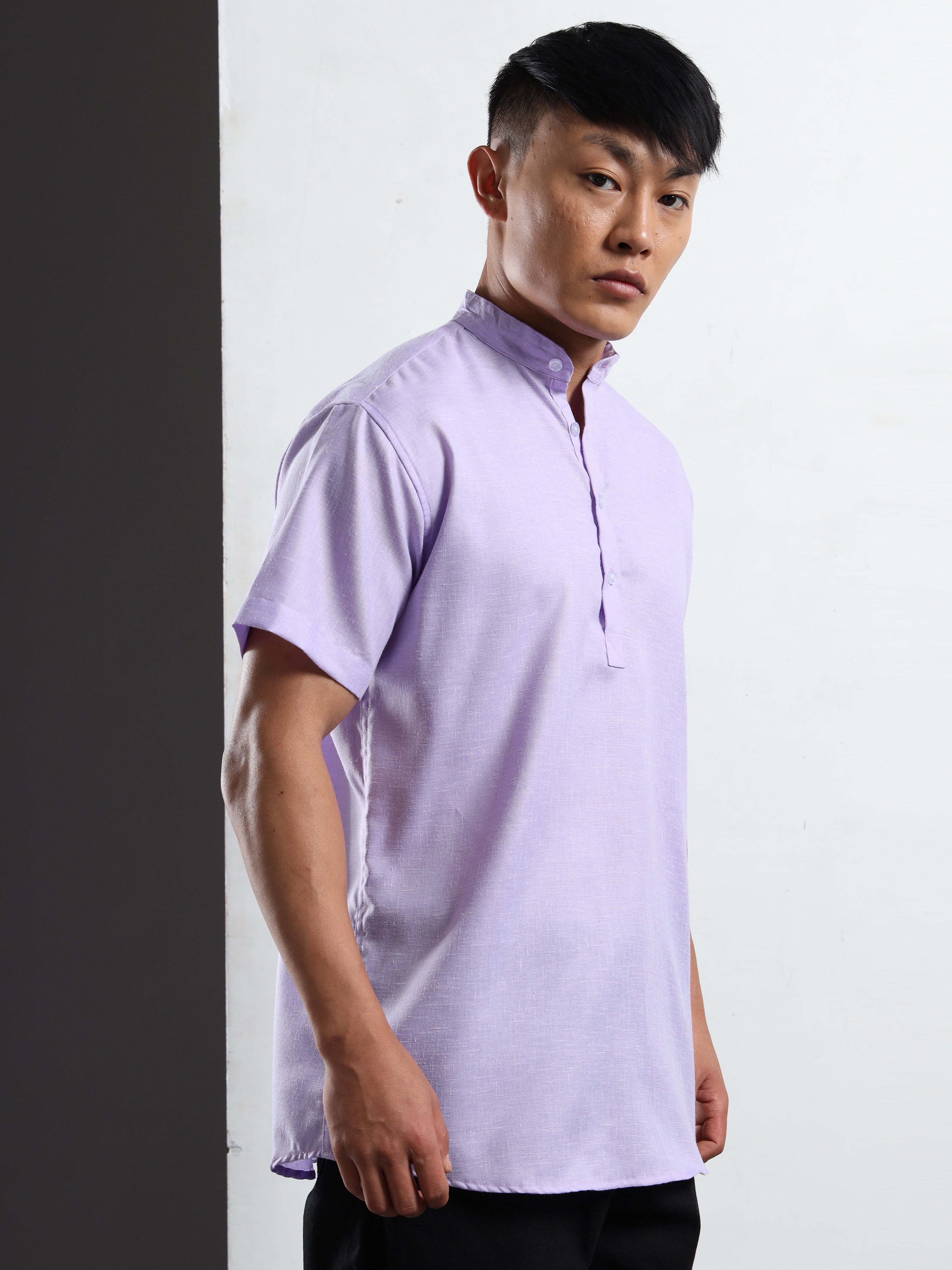 Men’s Lavender Short Sleeve Kurta