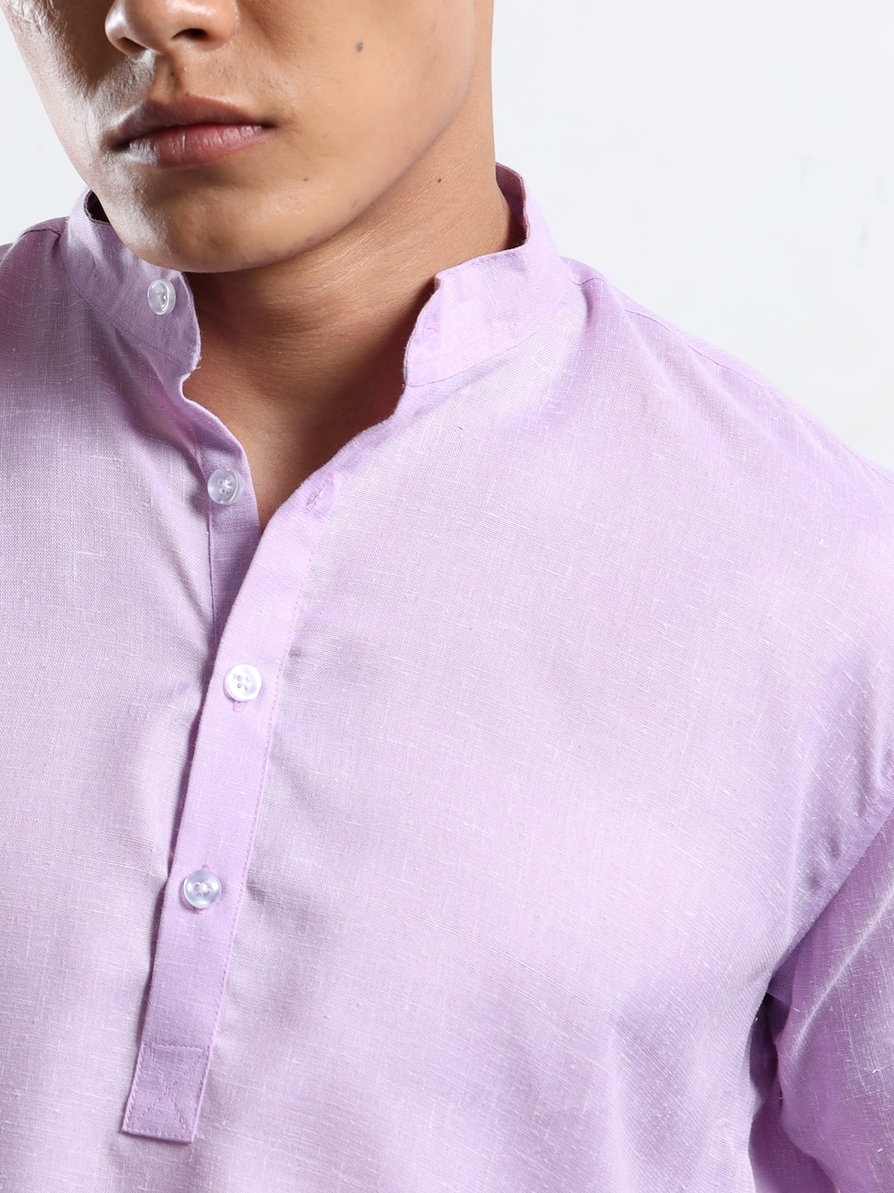 Men’s Light Lavender Short Sleeve Kurta