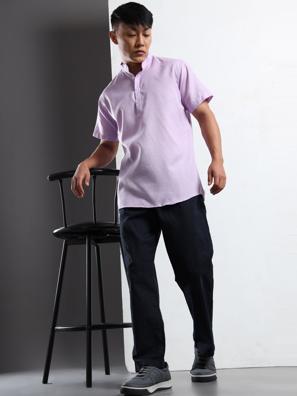 Men’s Light Lavender Short Sleeve Kurta