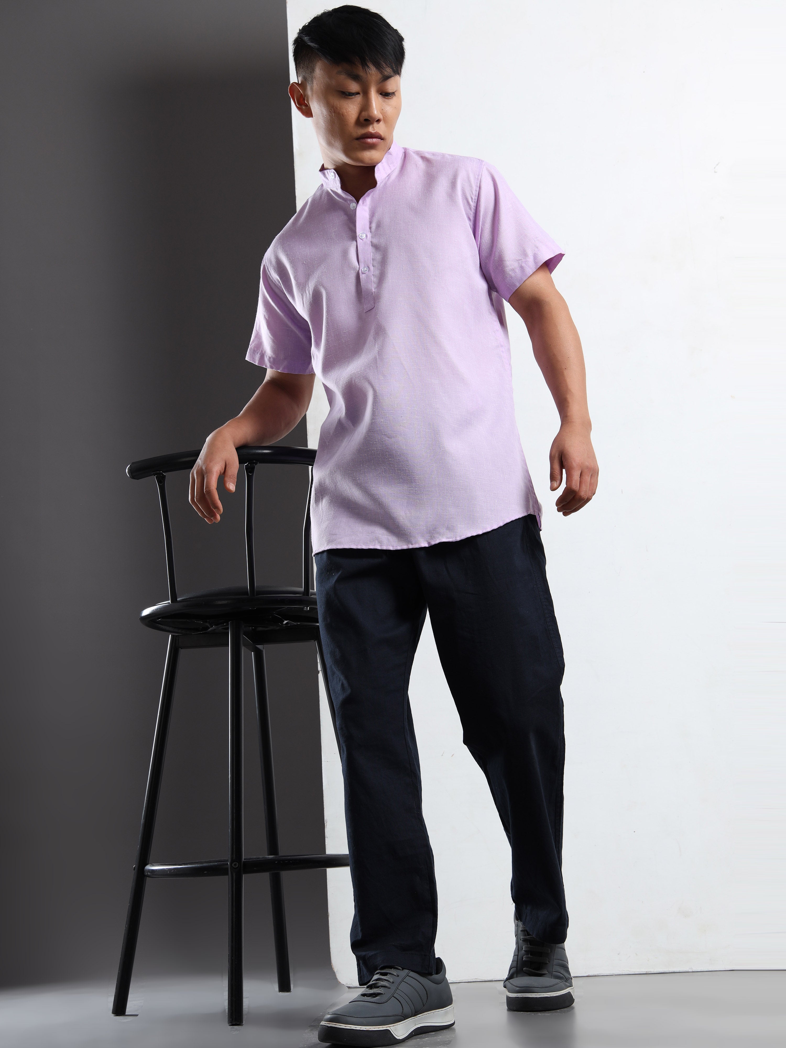 Men’s Light Lavender Short Sleeve Kurta