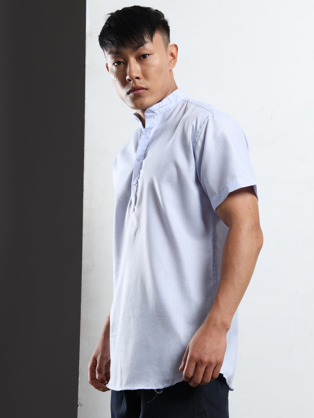 Men’s Light Blue Short Sleeve Kurta