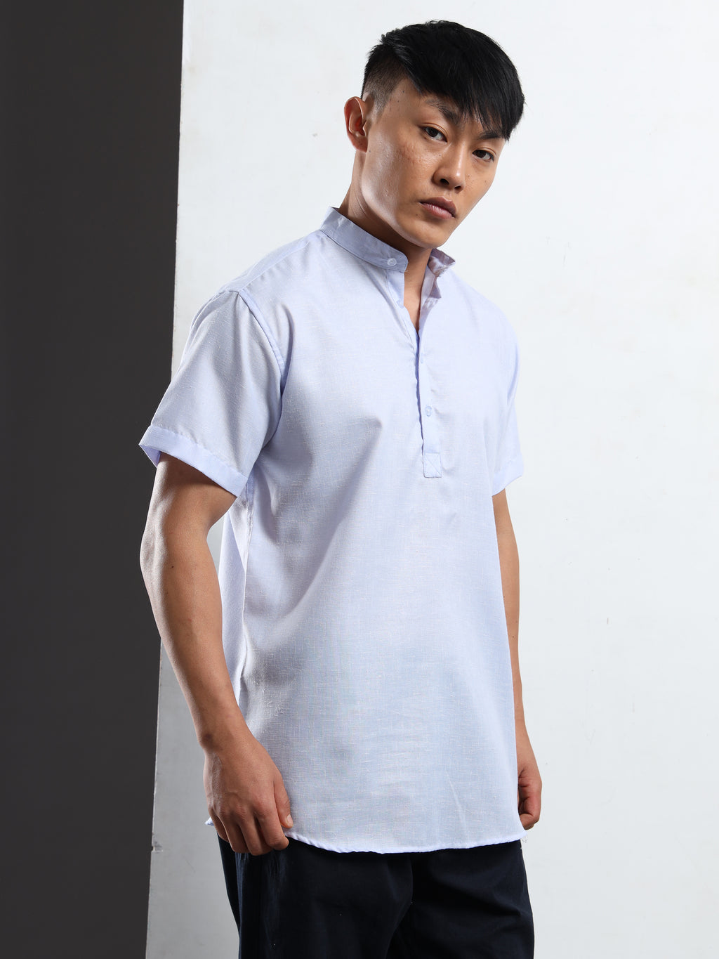 Men’s Light Blue Short Sleeve Kurta