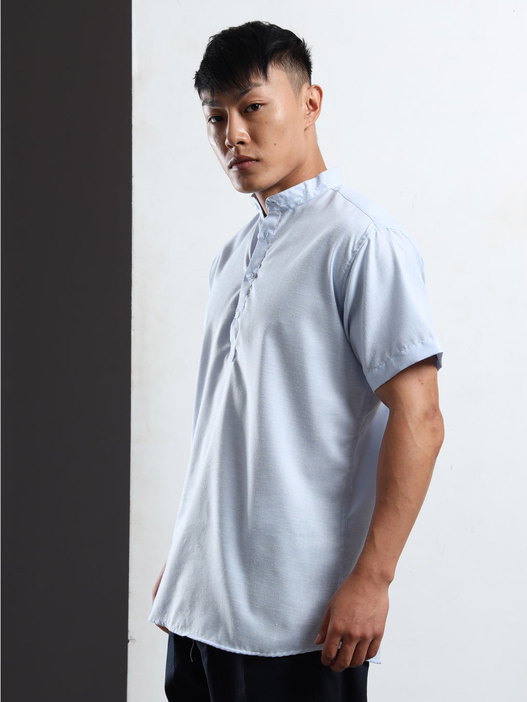 Men’s Sky Blue Short Sleeve Kurta