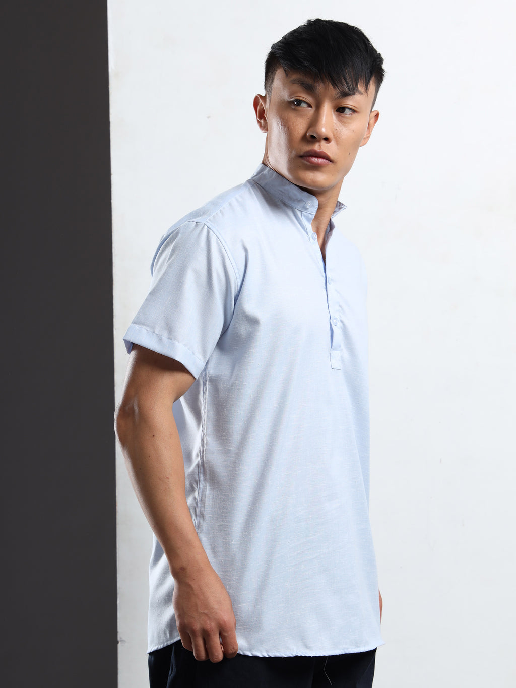 Men’s Sky Blue Short Sleeve Kurta